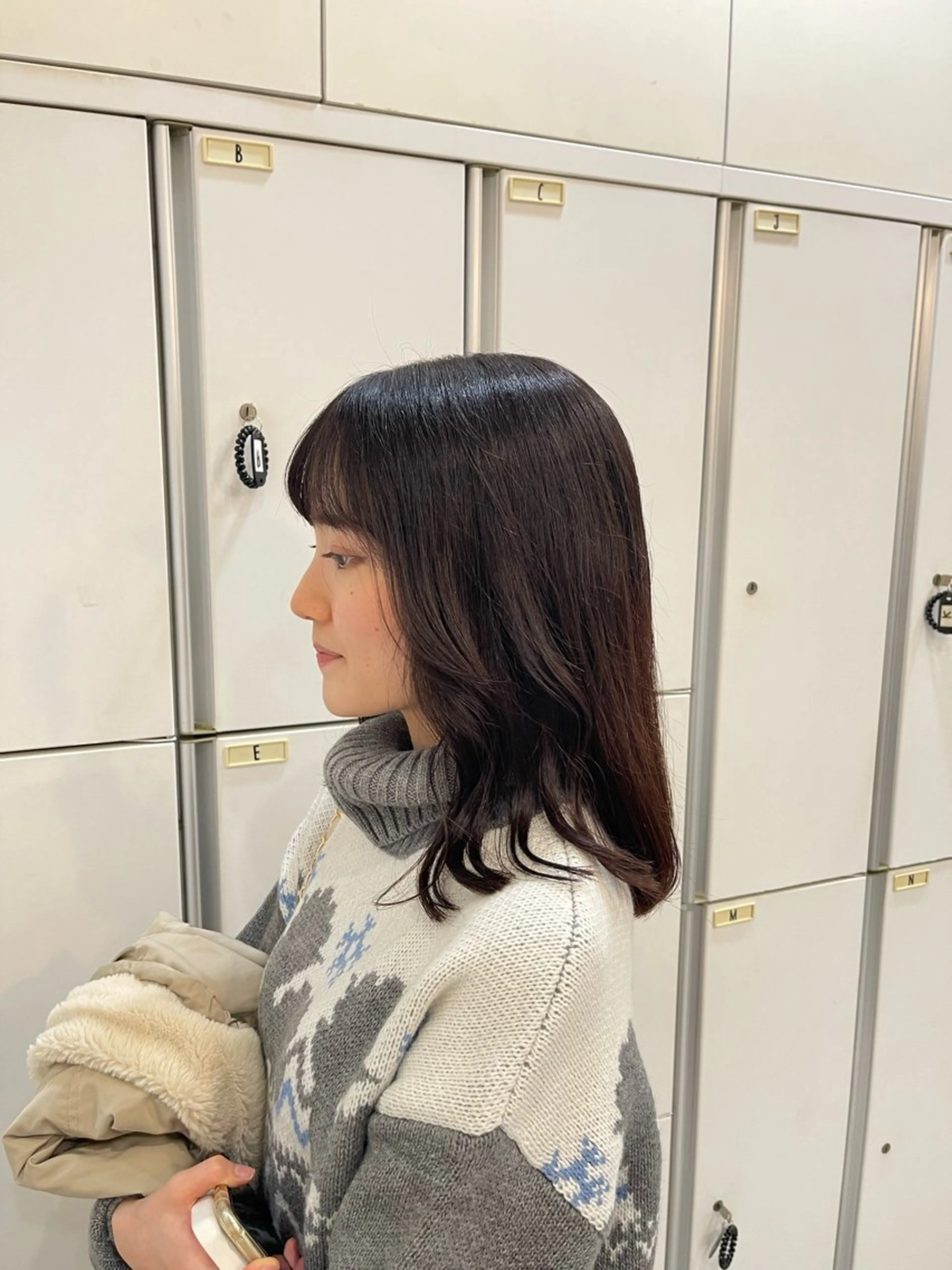 セミロング カラー HAIR&MAKE  EARTH若葉台店所属・ICHIRI" 艶カラー/縮毛矯正のヘアスタイル