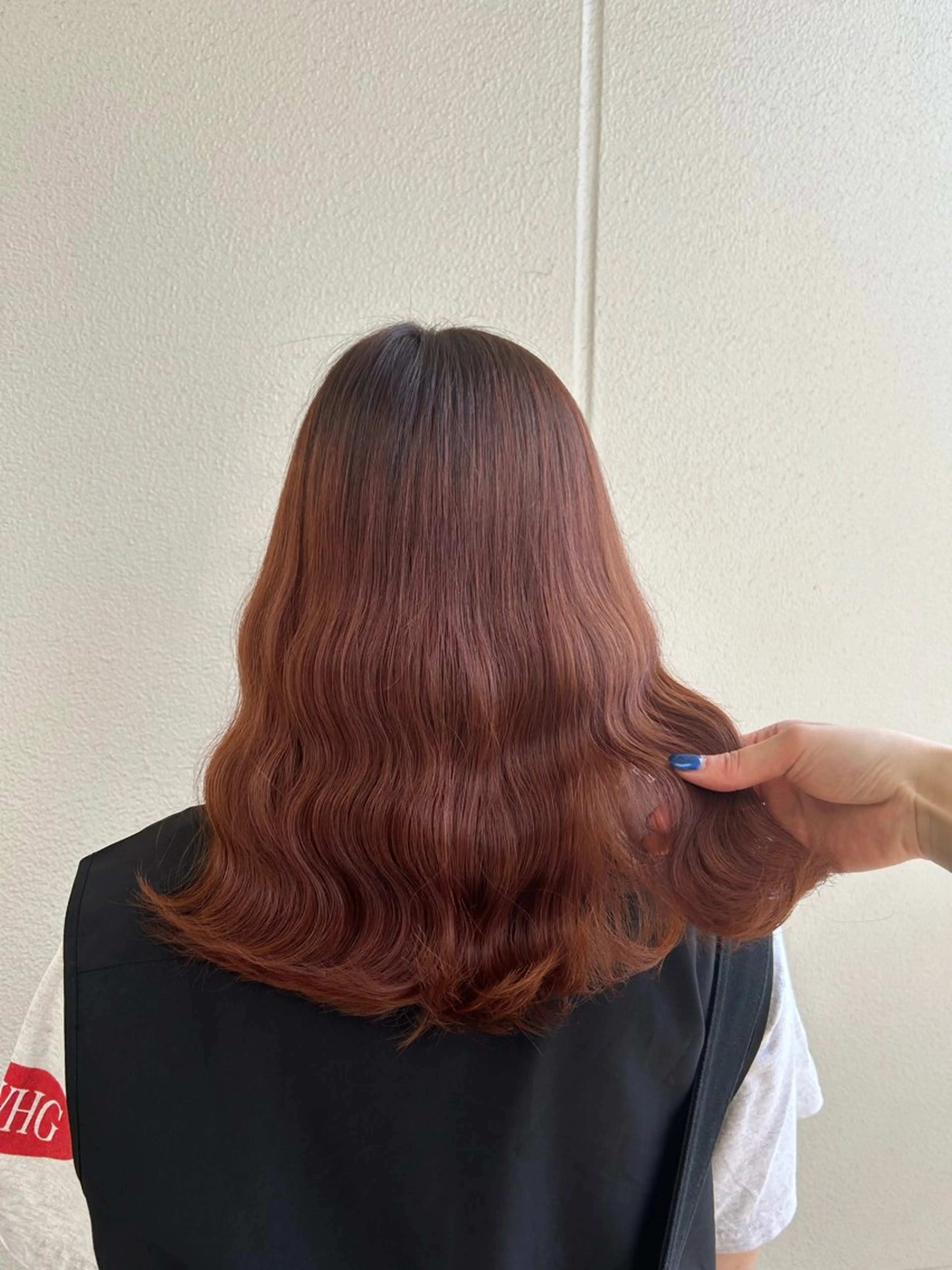 ミディアム カラー ヘアアレンジ ブラウンカラー オレンジ オレンジブラウン 《暖色/韓国hair 》🇰🇷桑原ユキネのヘアスタイル