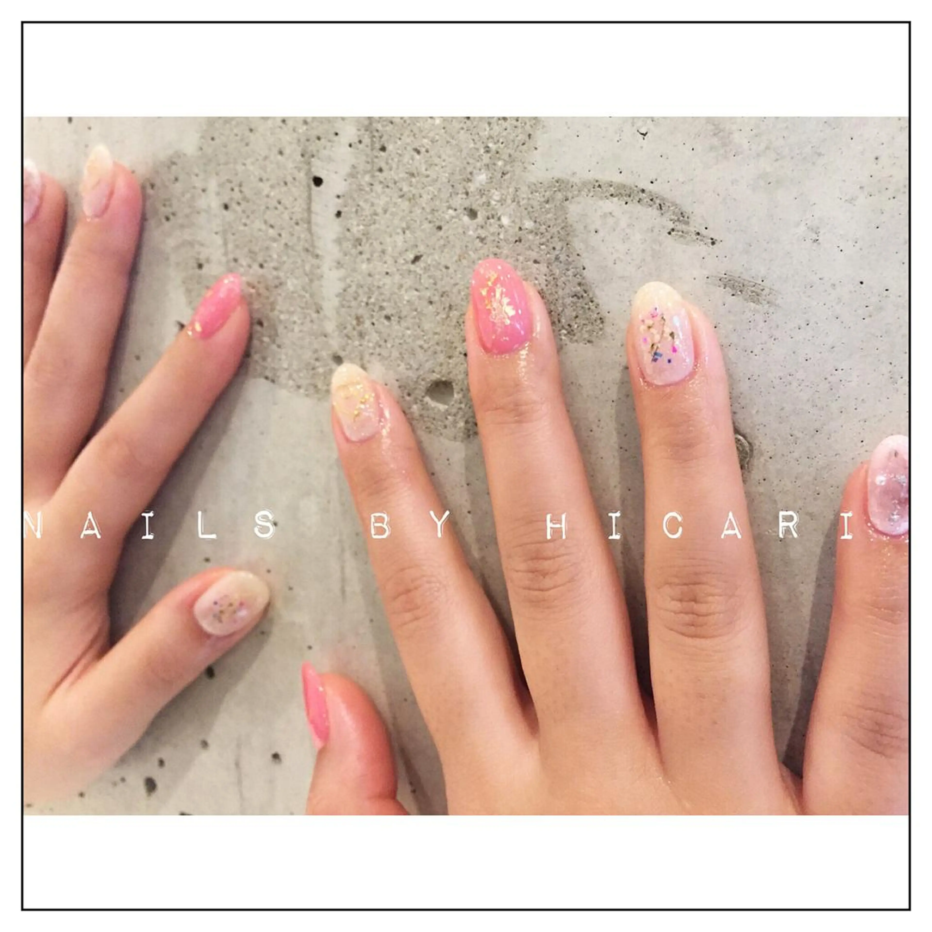 カラー ネイル マツエク・マツパ ジェルネイル ニュアンスネイル パラジェル illum hicariのネイルデザイン