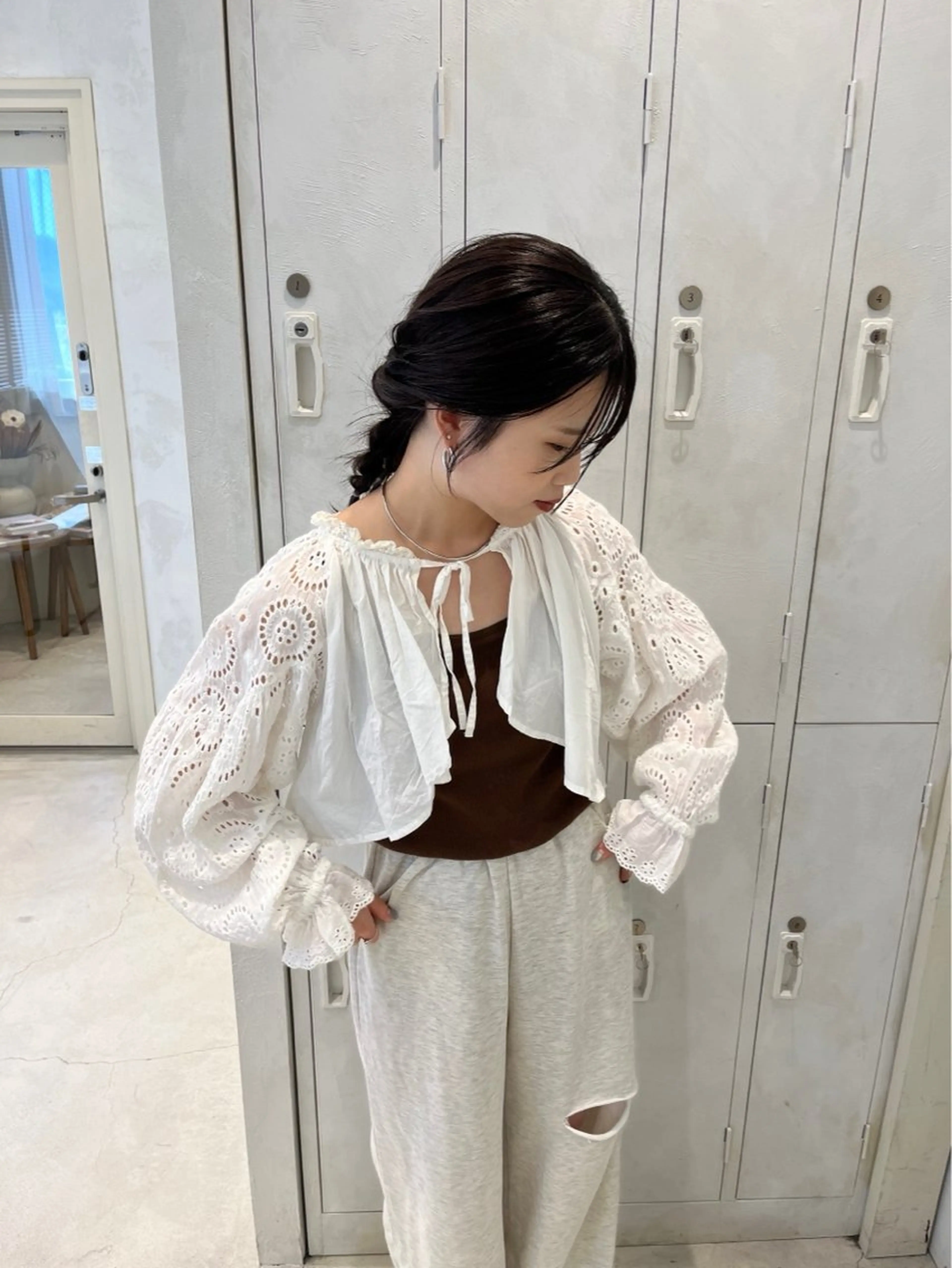 ミディアム ヘアアレンジ ヘアカラー 桑本 さと子のヘアスタイル