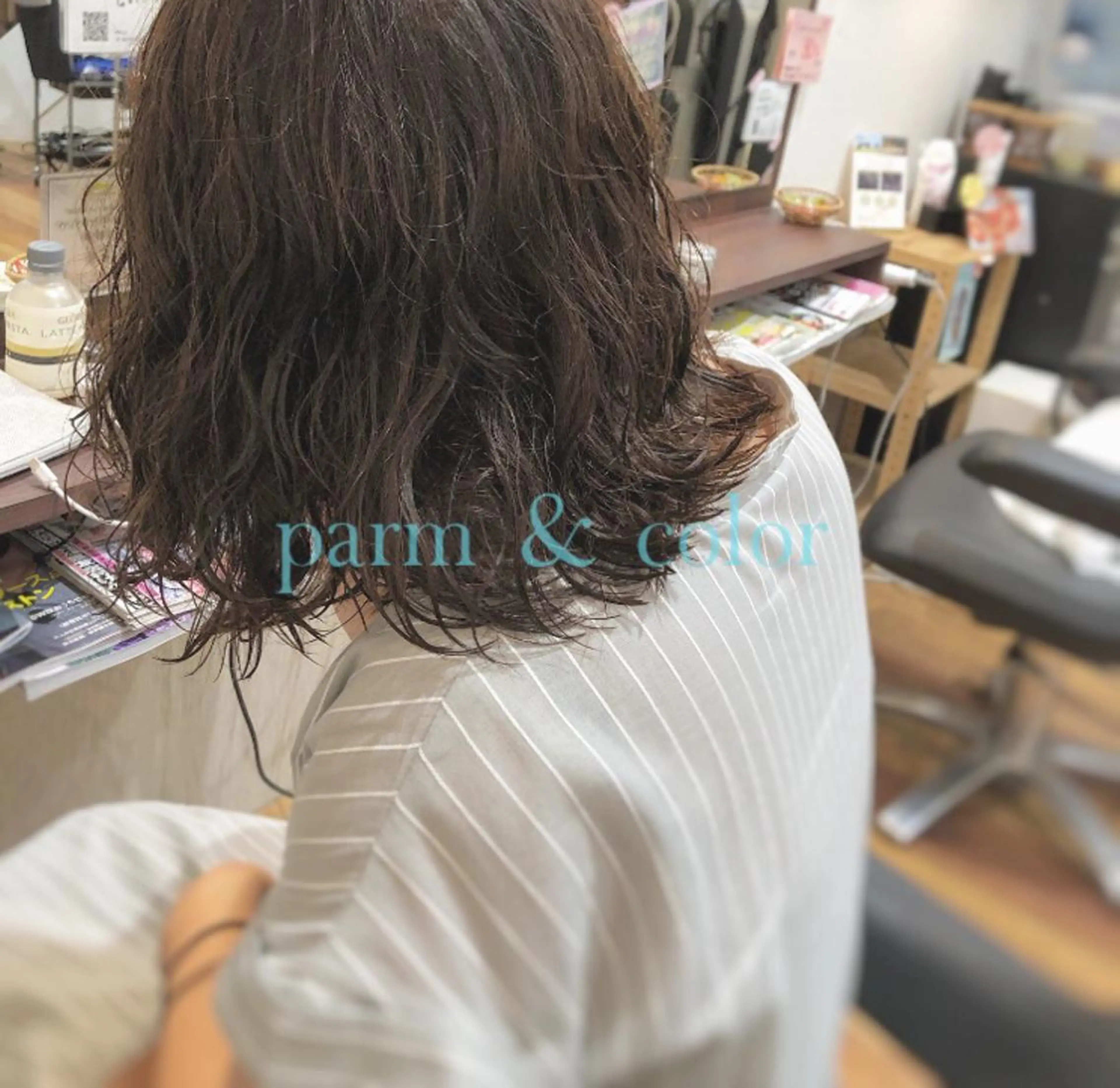 ミディアム カラー パーマ MOLLA 浅香山店所属・谷口ゆめ/縮毛矯正/ 大人女子/眉ワックスのヘアスタイル