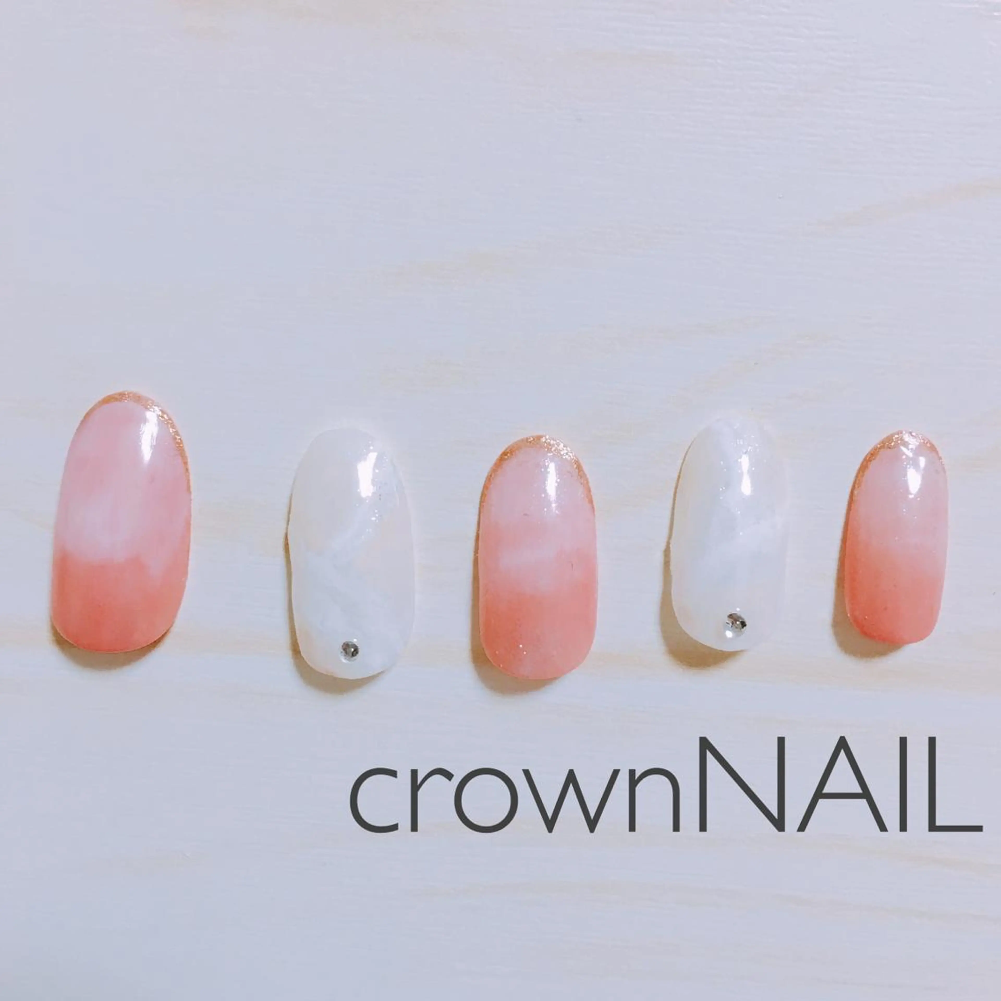 ネイル グラデーション 大理石ネイル(マーブル) ピンク ホワイト ensowa✱laf NAILのネイルデザイン