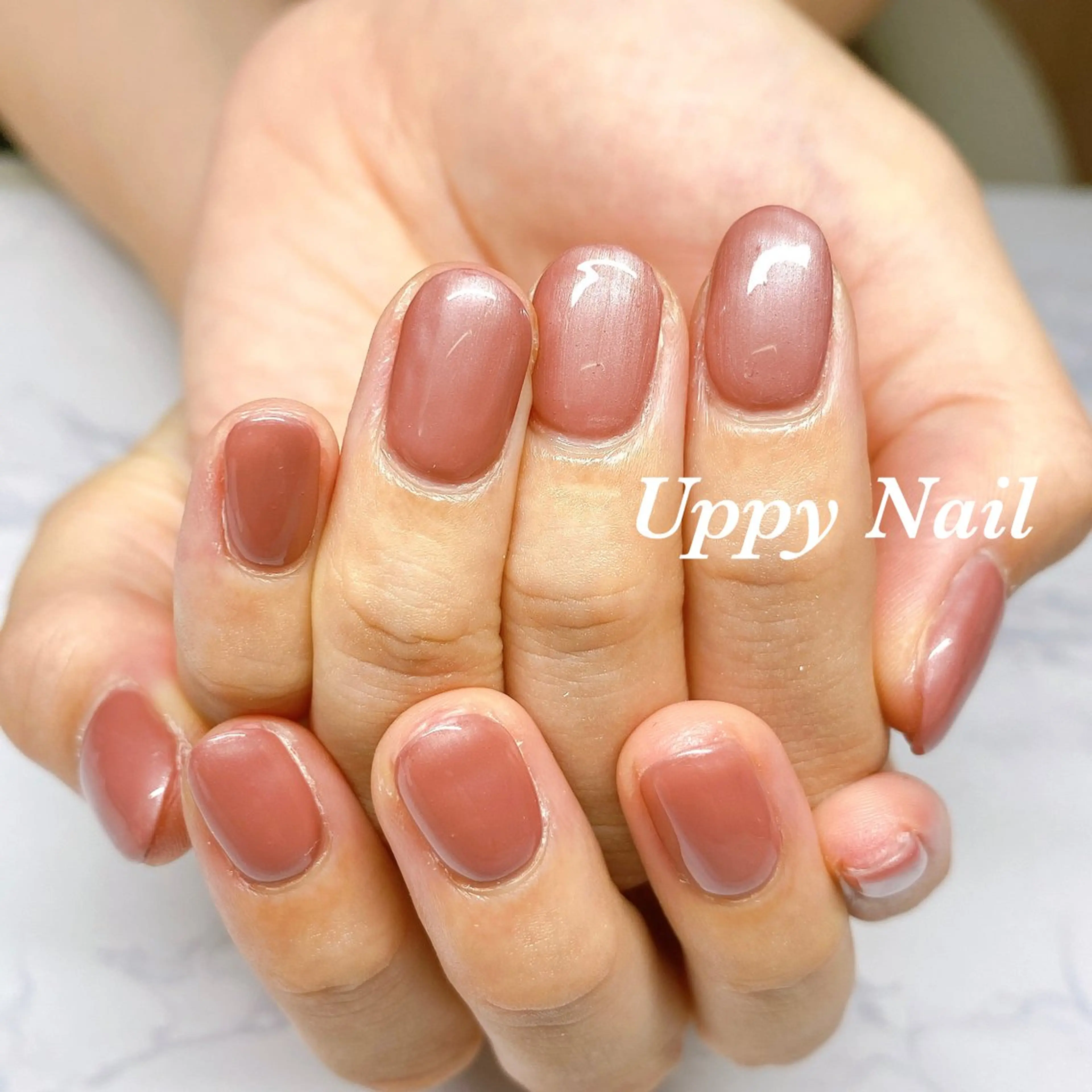 ネイル オフィスネイル ワンカラーネイル ピンク ハンドネイル Uppy Nail ukyoのネイルデザイン