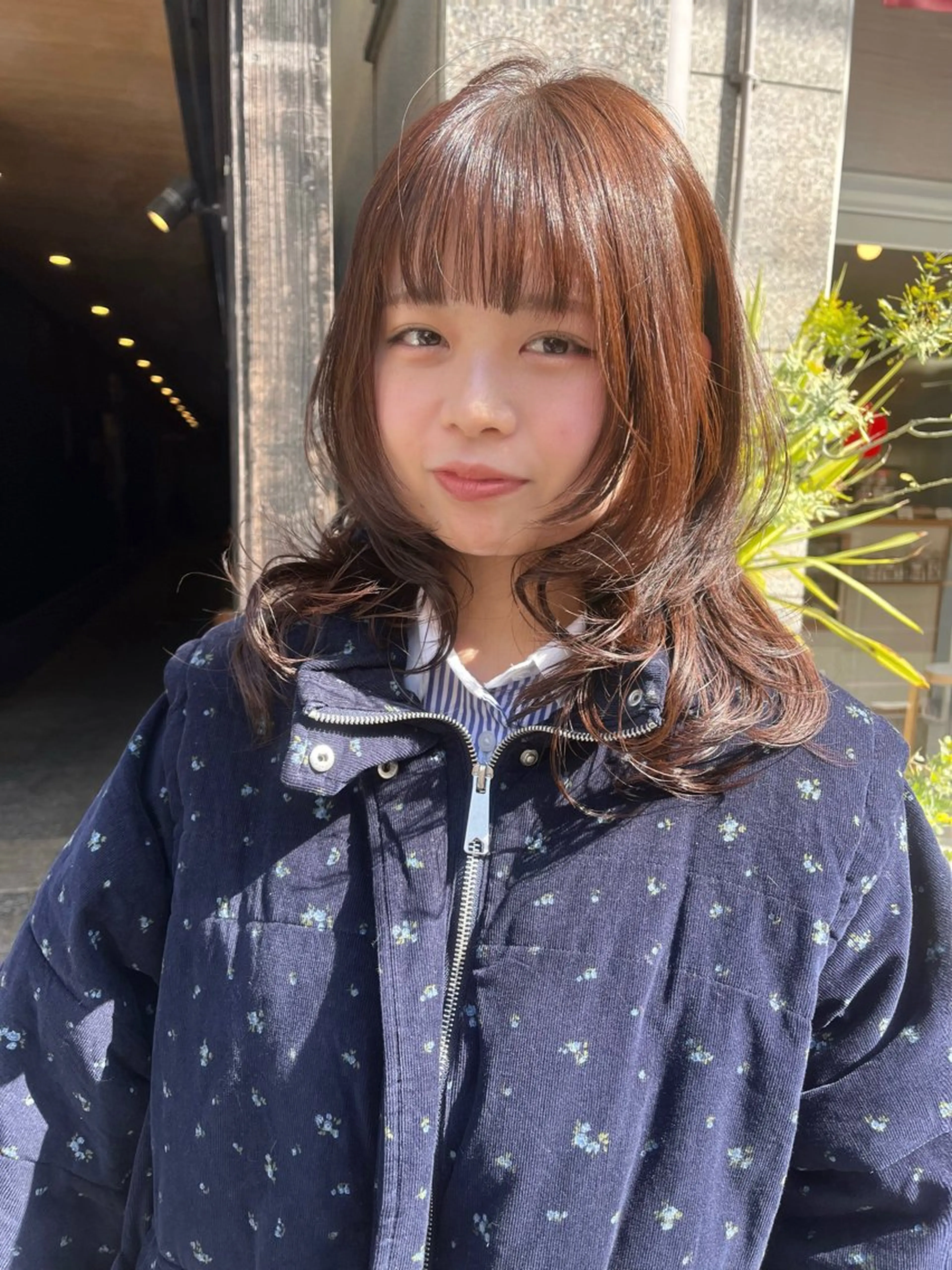 セミロング ハッシュカット カット ヘアカラー トリートメント レイヤー/暖色/ 髪質改善/永礼芳果のヘアスタイル