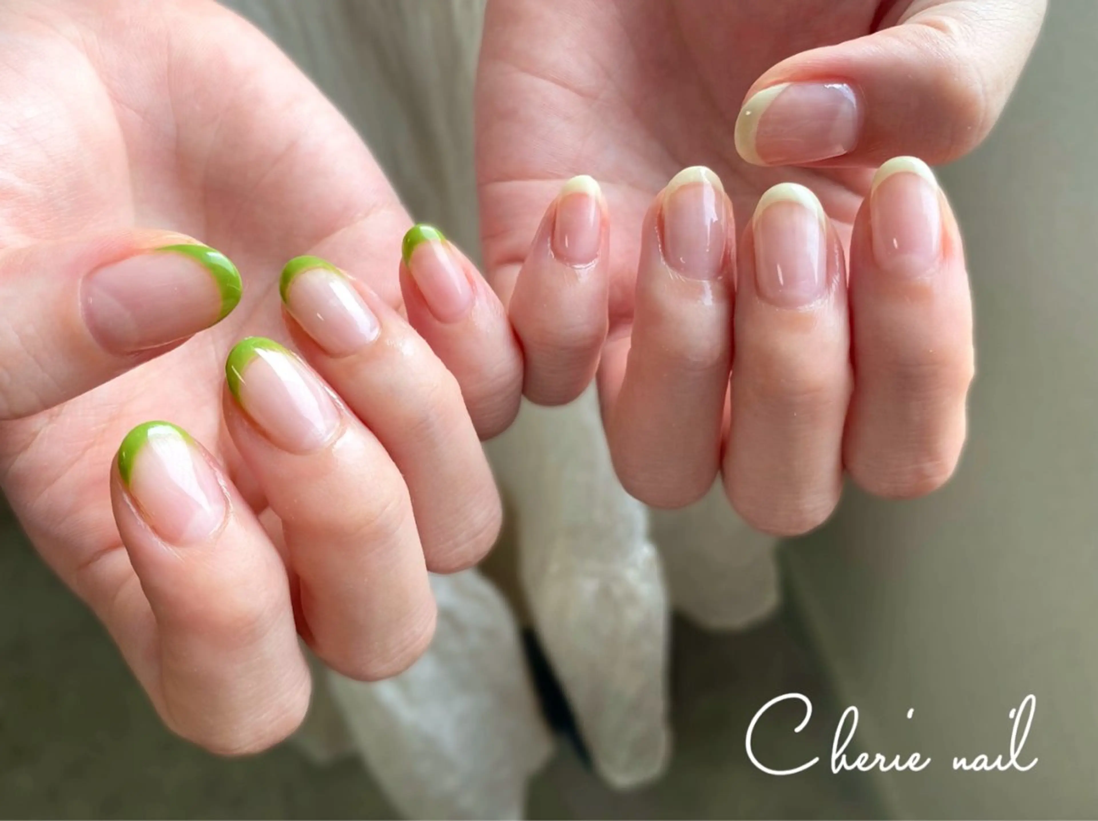 ネイル フレンチネイル ジェルネイル オフィスネイル シンプルネイル ハンドネイル Cherienail yunaのネイルデザイン