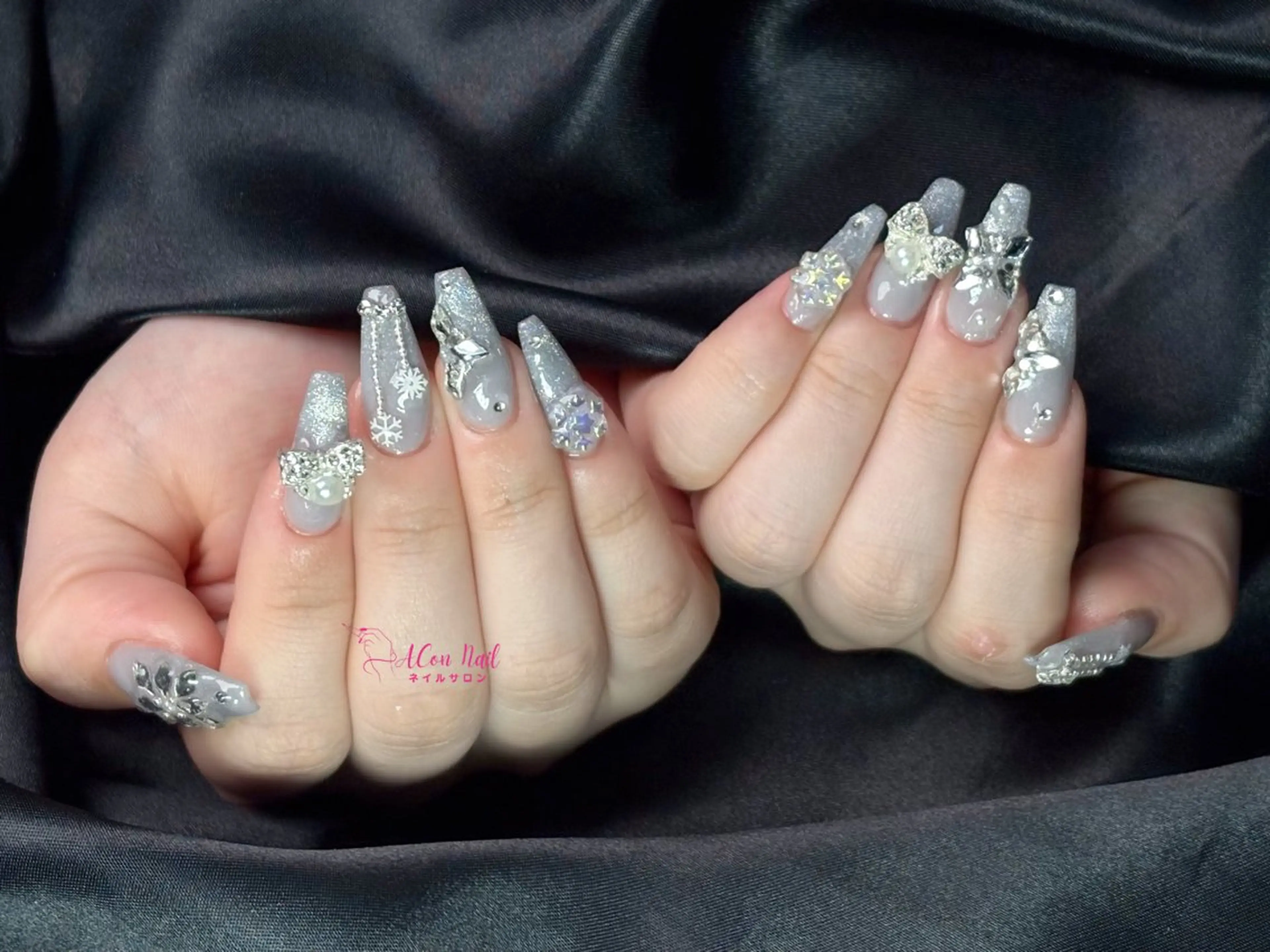 ネイル 桜ネイル 長さ出し フラワーネイル フレンチネイル ジェルネイル ハンドネイル AConNailSalon所属・ACon NailSalonのネイルデザイン