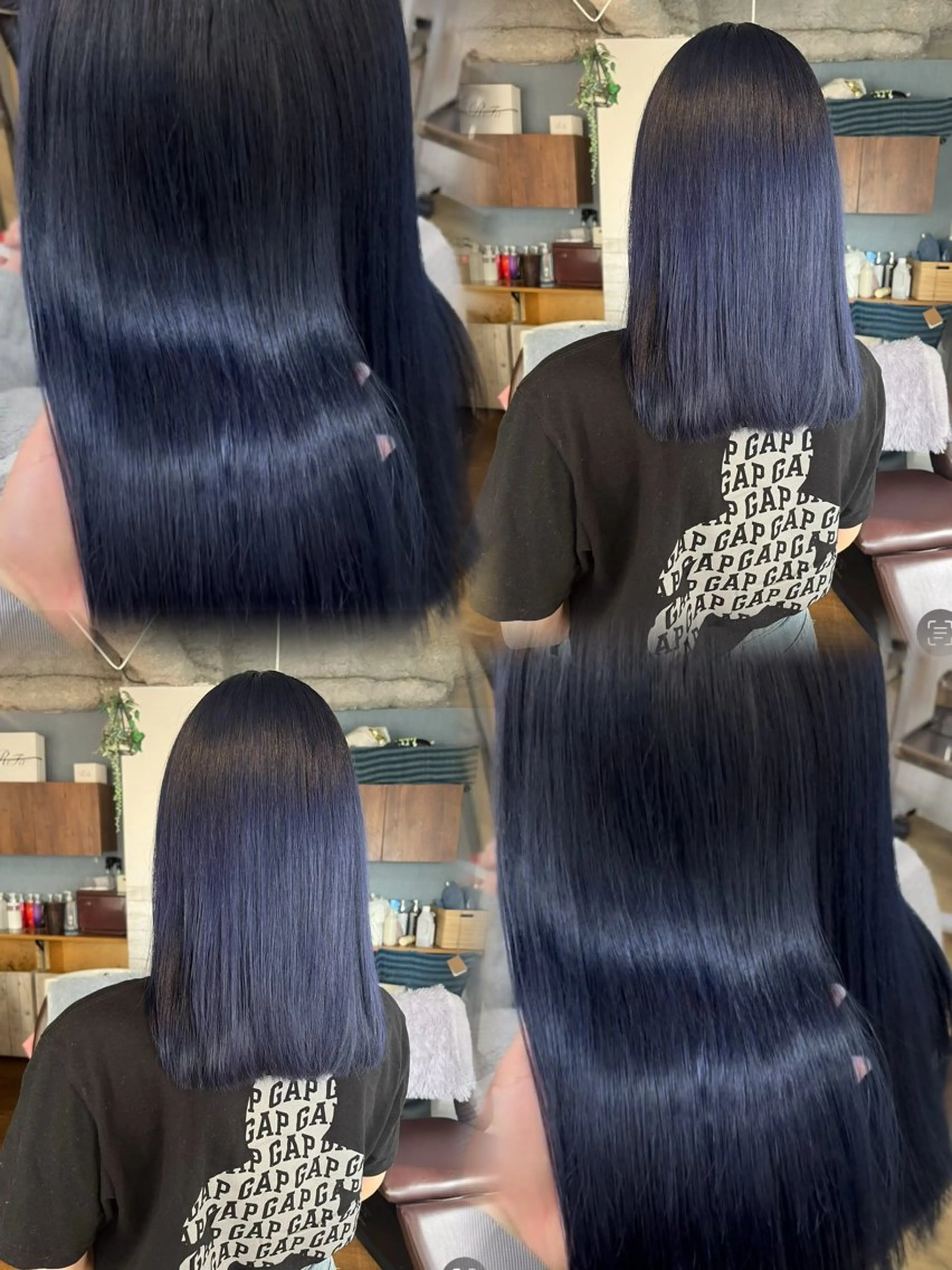 ロング カラー アディクシーカラー アッシュ 黒髪 ブリーチ ブルーカラー ヘアカラー 似合わせ/ブリーチ/ 髪質改善/ミクෆ‪のヘアスタイル