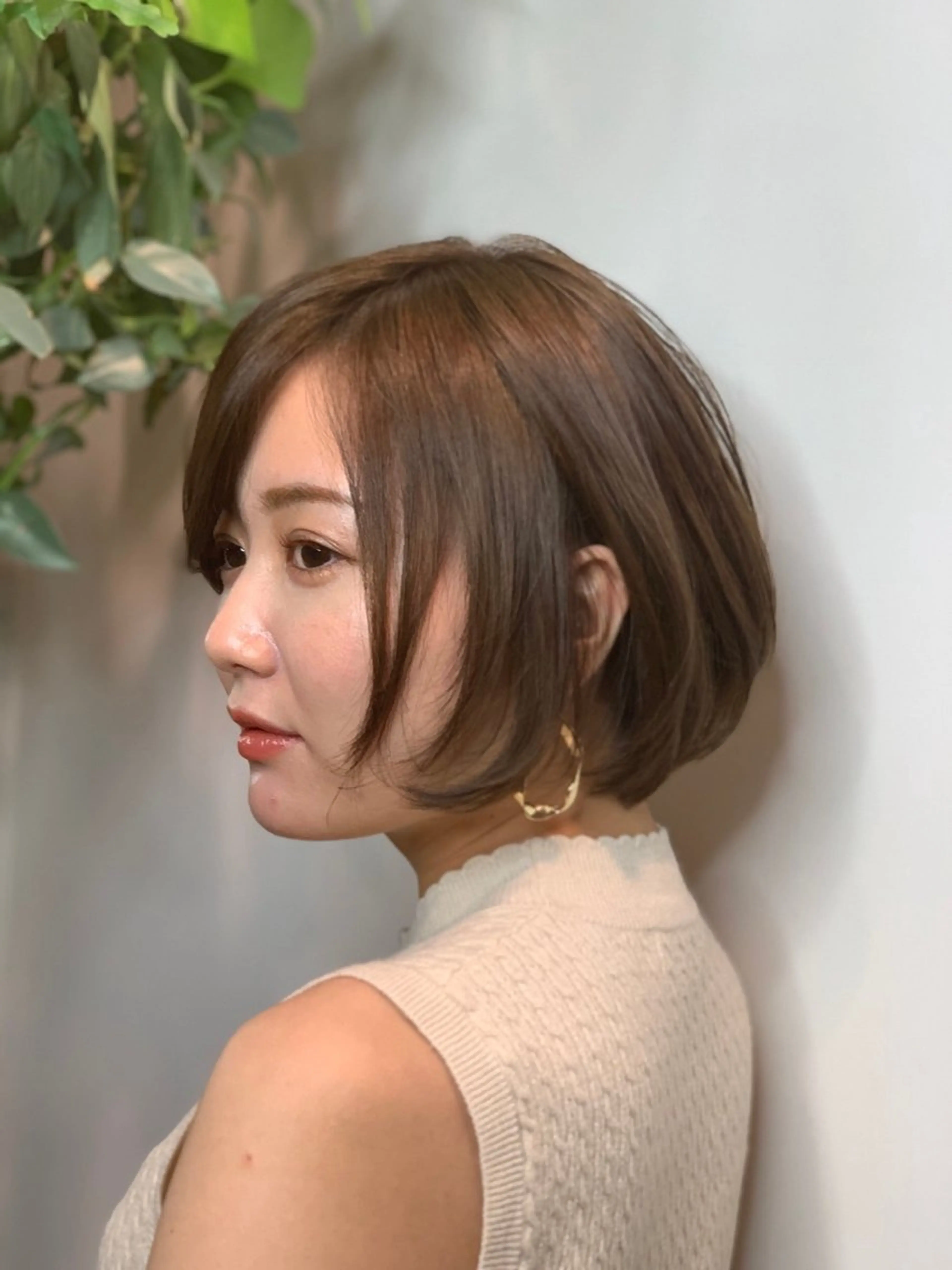 ミディアム カラー 馬場 彩のヘアスタイル