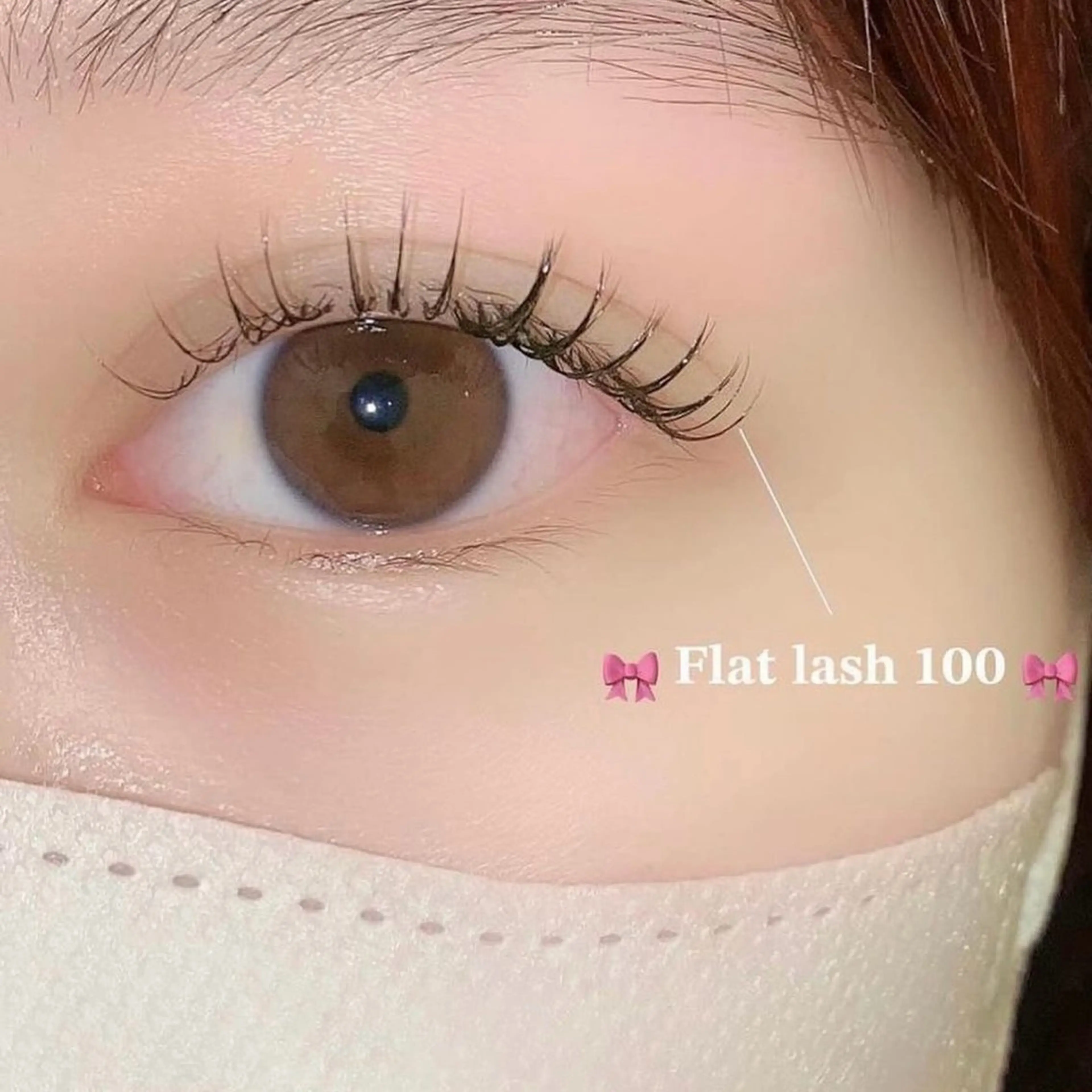 マツエク・マツパ 束感まつ毛 フラットラッシュ 韓国風マツエク パリジェンヌラッシュリフト ボリュームラッシュ 肌に馴染むハイトーン /ミルクティーカラーのマツエク・マツパデザイン