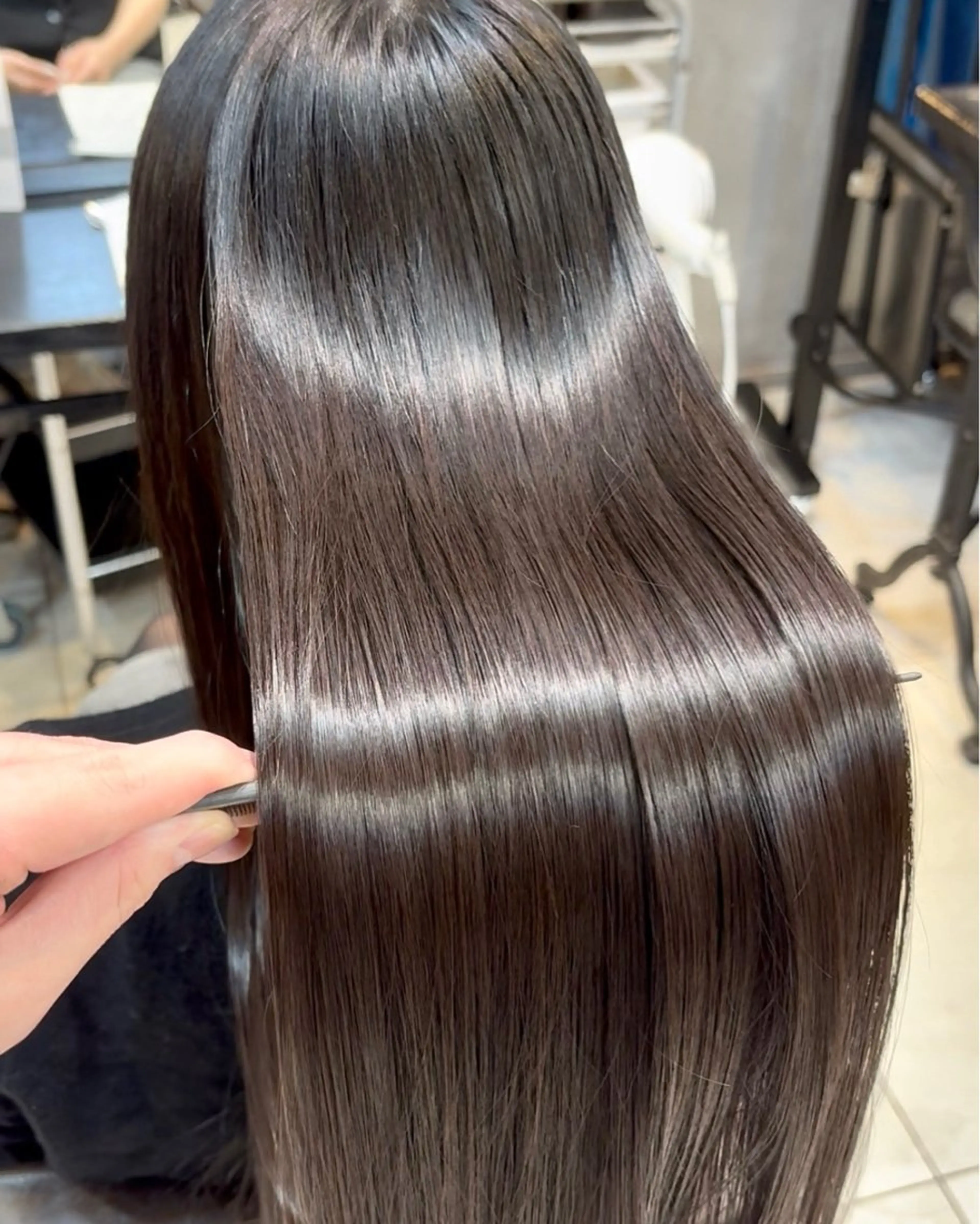 ロング 縮毛矯正 ハルキ/表参道/ 綺麗め/大人上品のヘアスタイル