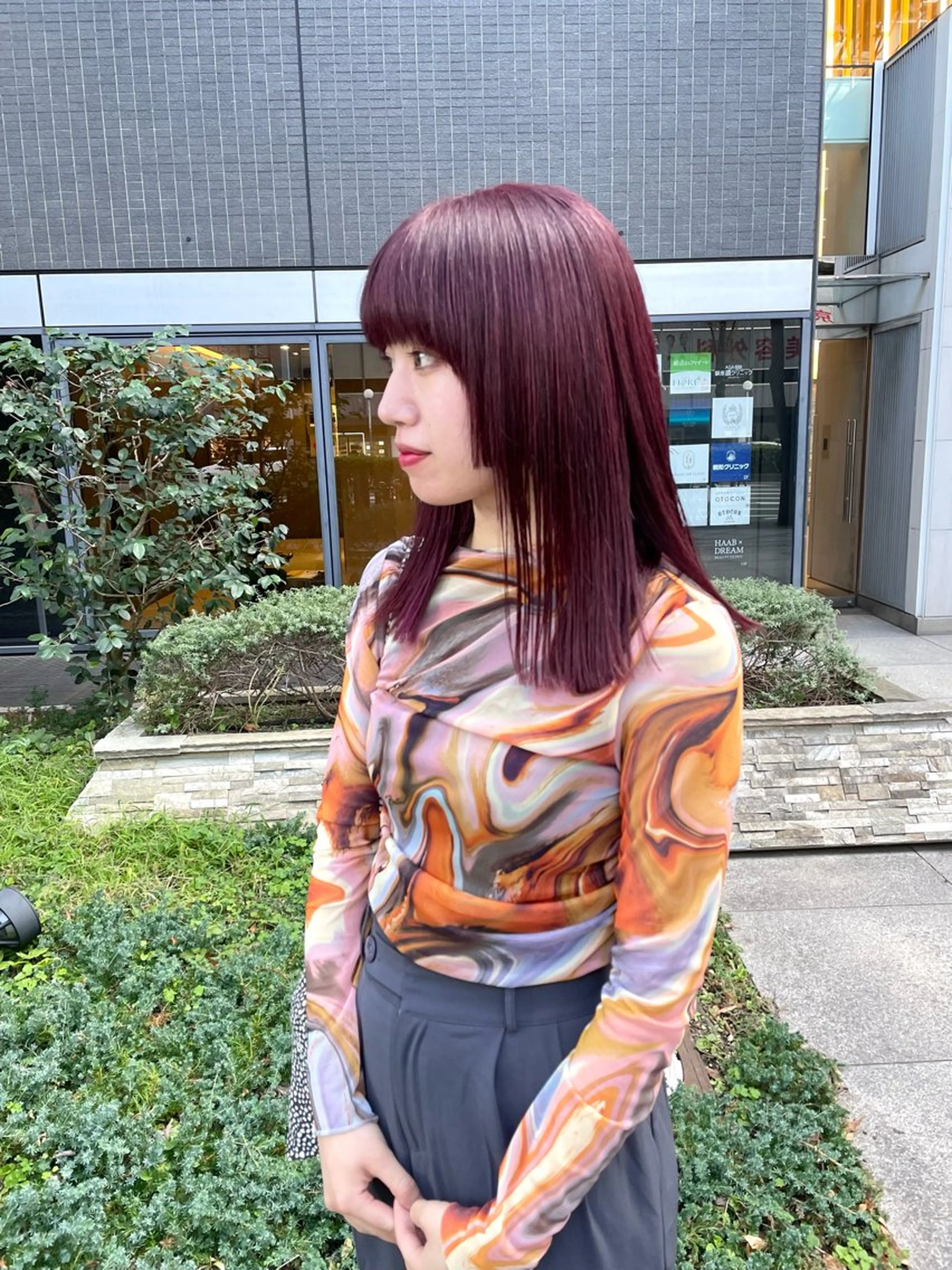 セミロング カラー パーマ ヘアアレンジ メンズ ラベンダーカラー ラベンダーピンク ピンクカラー カット ヘアカラー トリートメント tatsumi/ボブ ウルフ/レイヤーのヘアスタイル