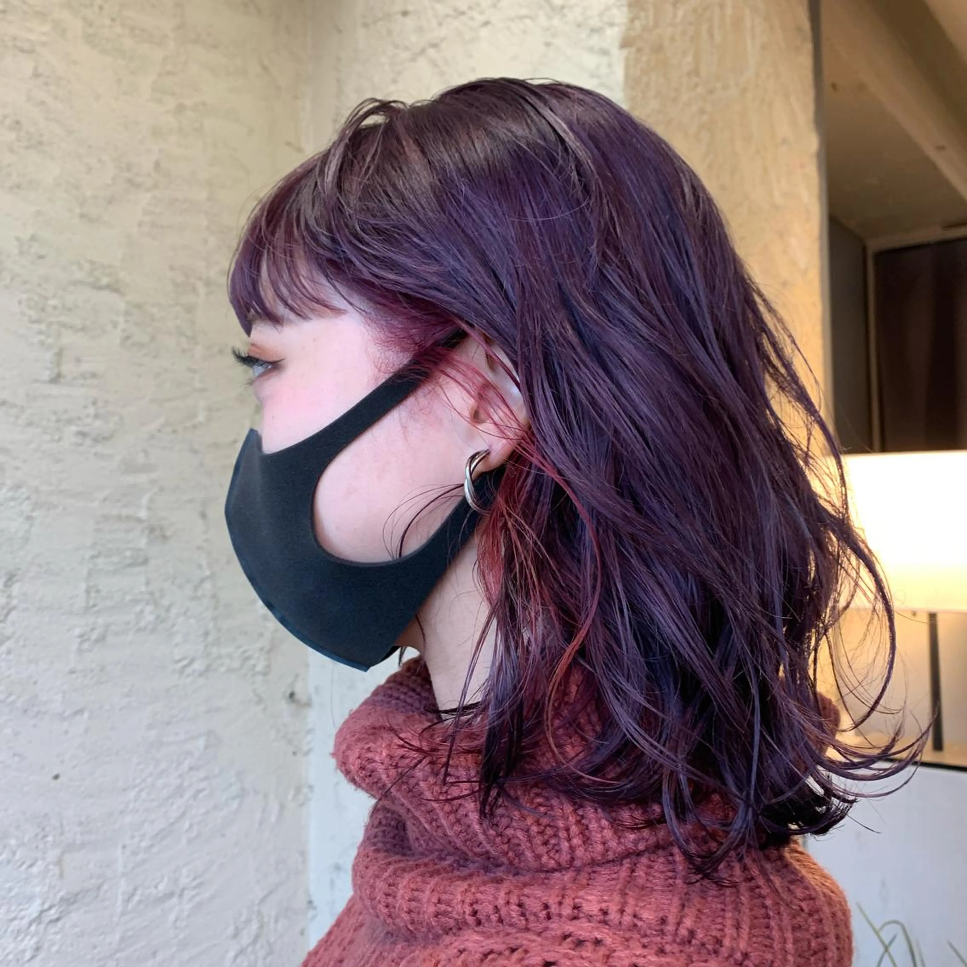 ショート パープルカラー 髪質改善ストレート/ ブリーチ／渋谷　福田のヘアスタイル