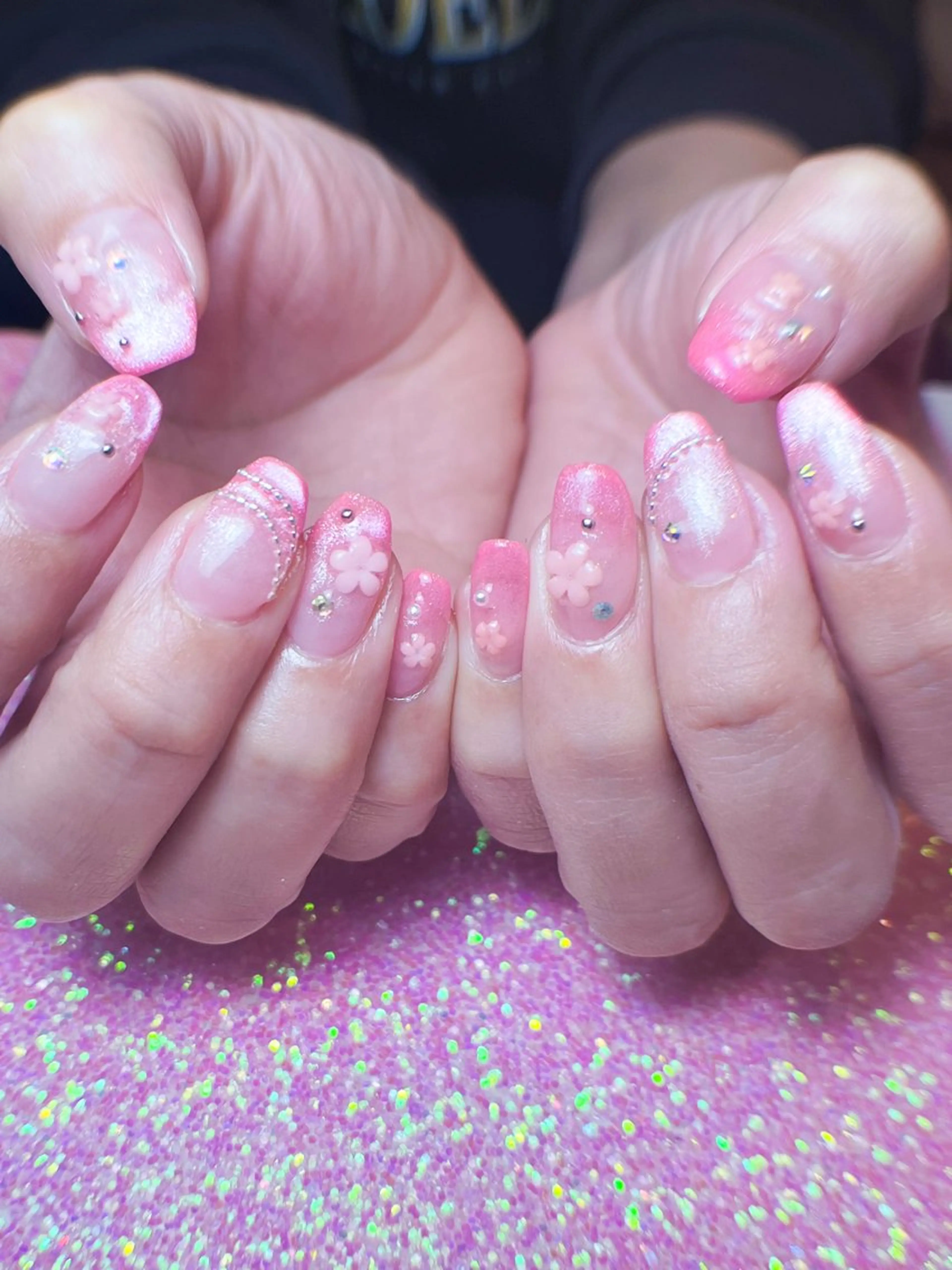 ネイル ピンク ハンドネイル ハンドケア ナツインフィニティ ネイルズ（なつ）のネイルデザイン