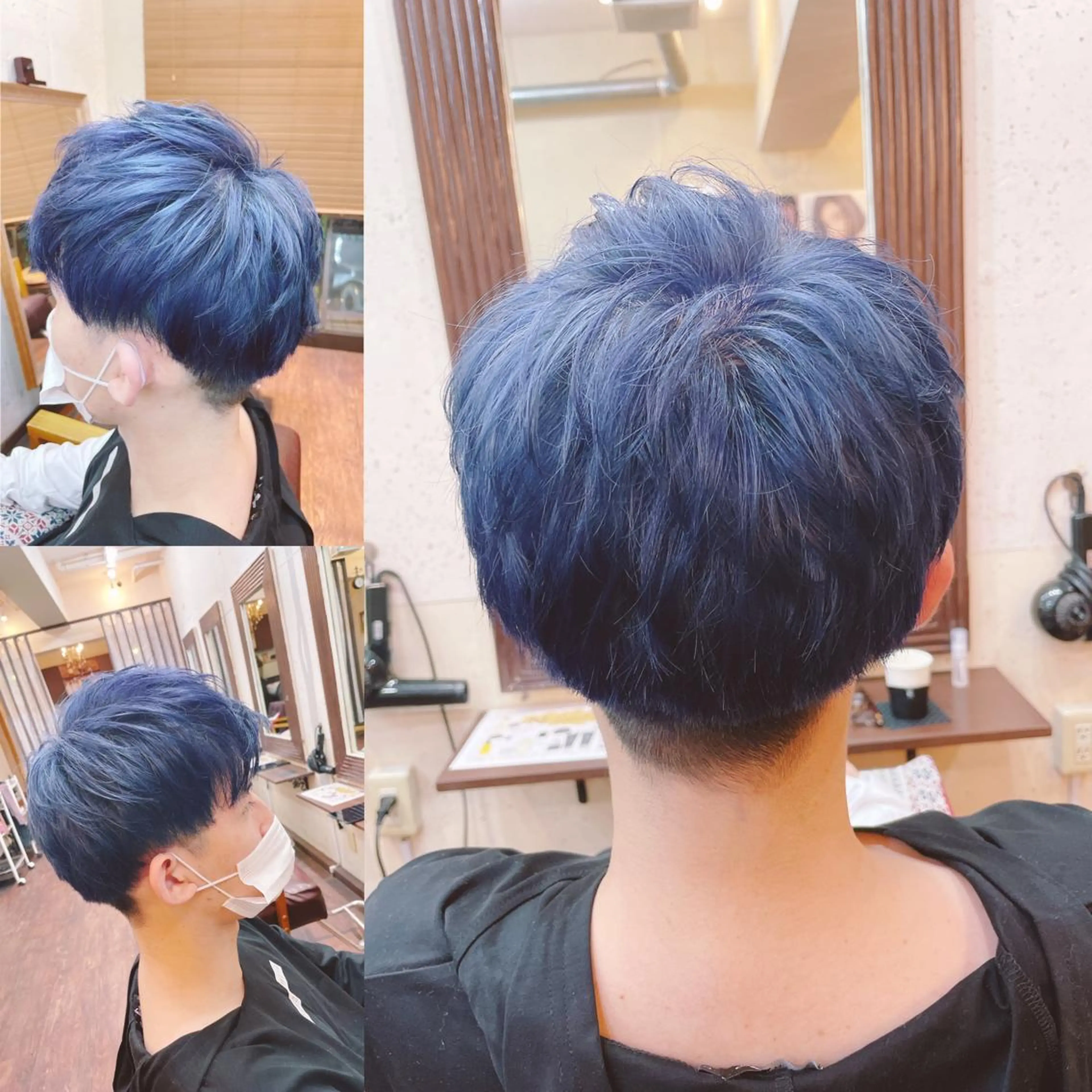 ショート カラー メンズ メンズブリーチ アッシュ ブリーチ ブルーカラー ブルーアッシュ カット ヘアカラー トリートメント 個室 美容室 Miyuu hair&spa所属・木村 瞬のヘアスタイル