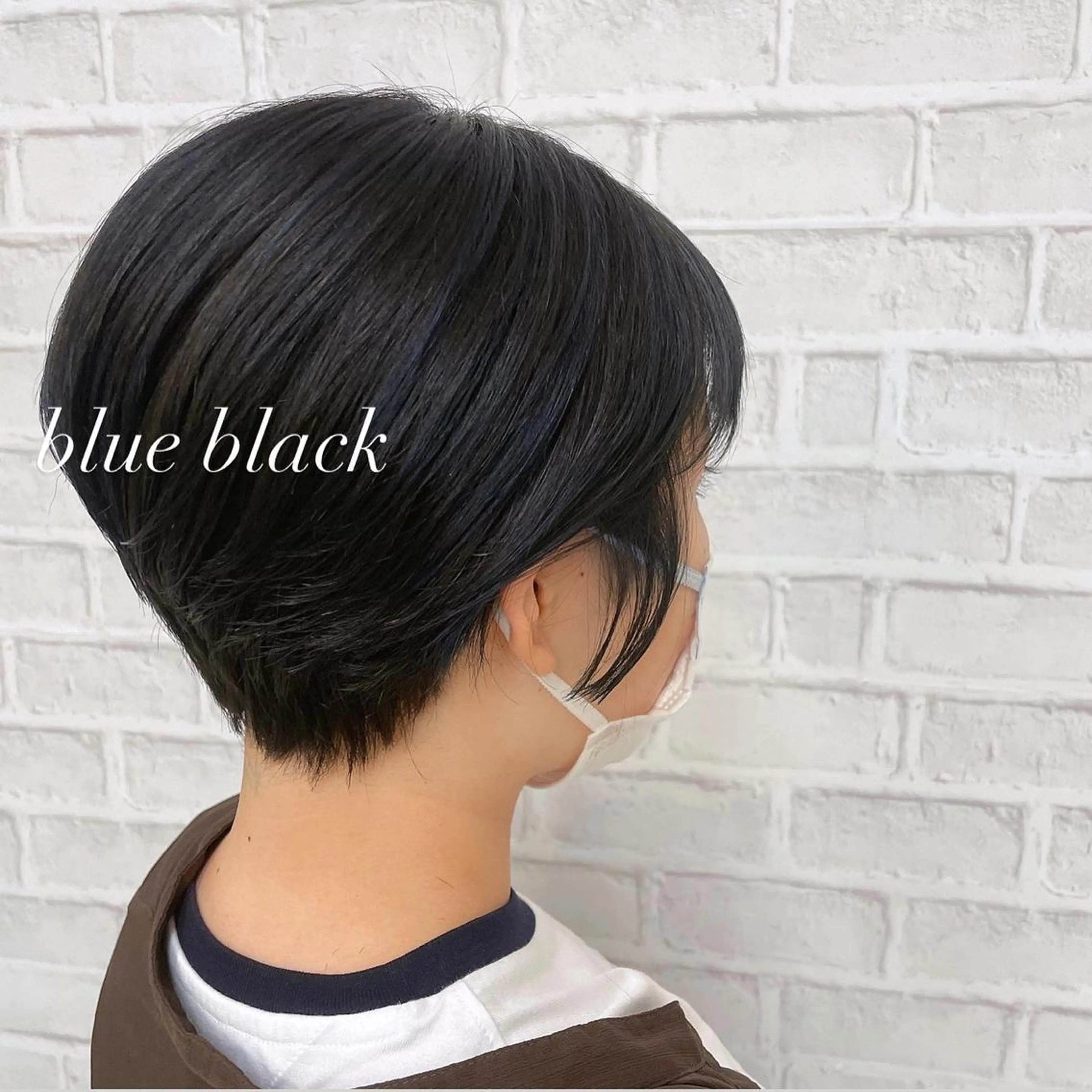 ショート カラー 黒髪 ブルーカラー ブルーブラック ハイライトカラー ハイライト カット ヘアカラー ヘアーメイクWiLL 西宮店所属・川上 紗也加のヘアスタイル