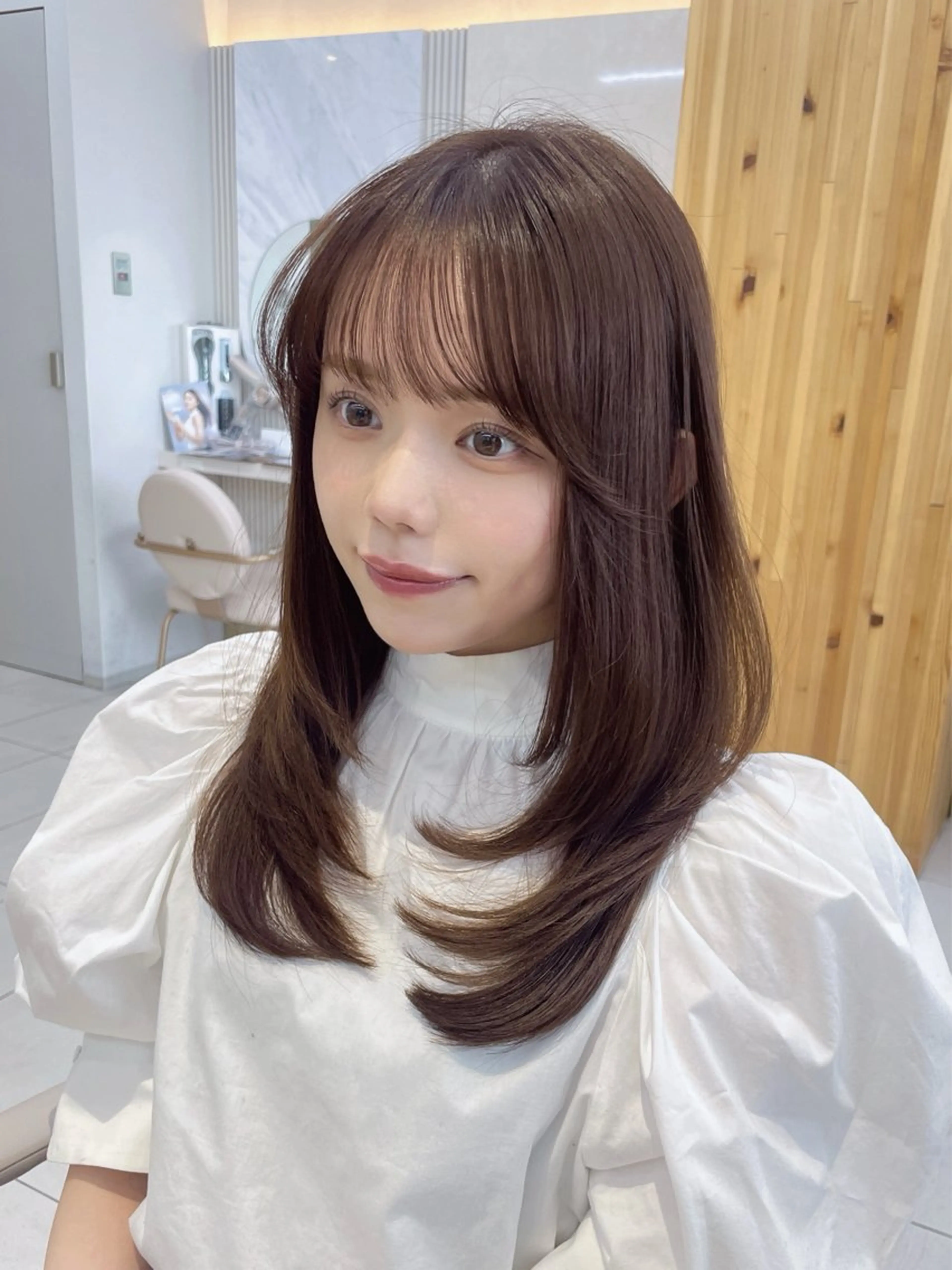 セミロング カット ヘアカラー トリートメント 顔周り/透明感カラー /韓国ヘア/TAKUのヘアスタイル