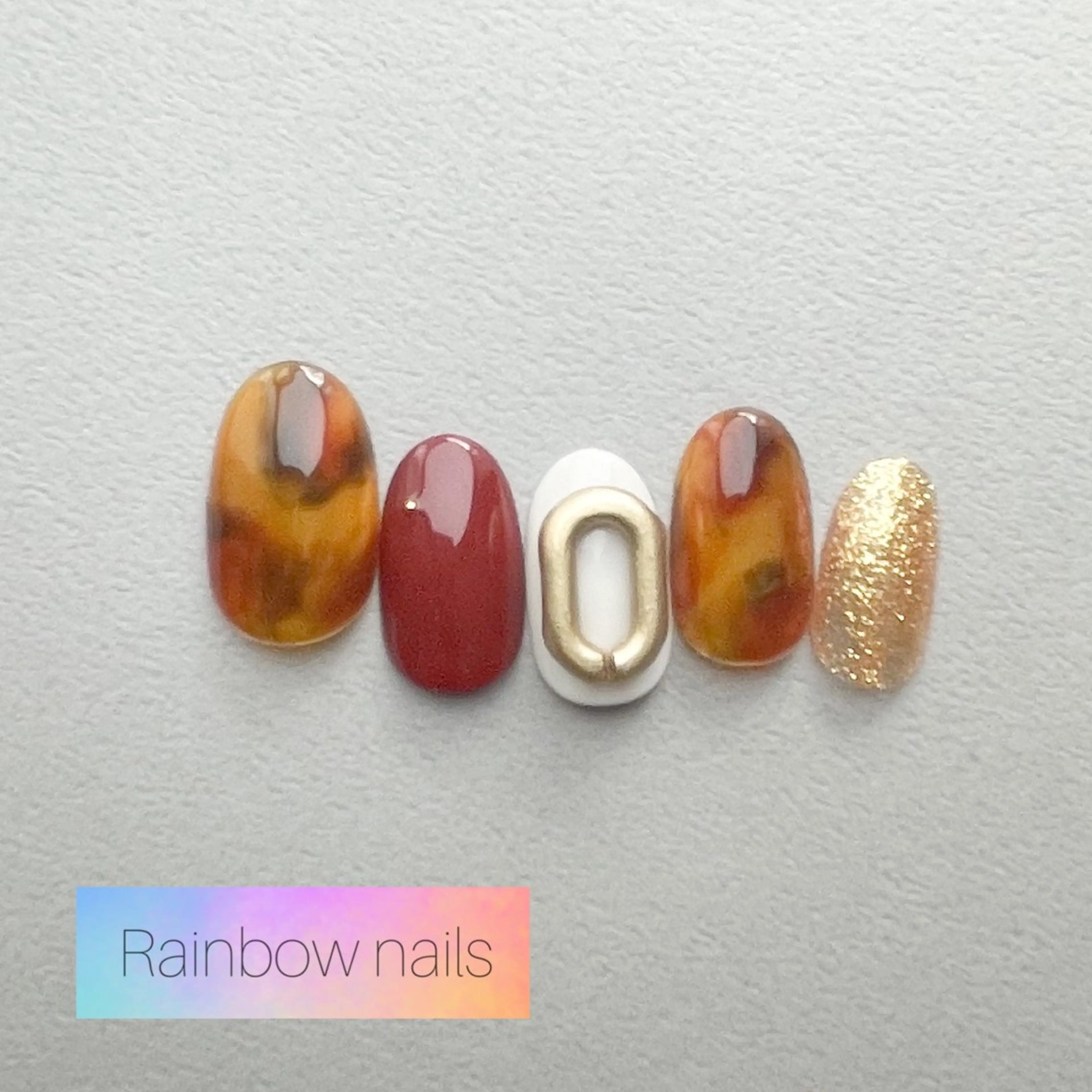 ネイル Rainbow nailsくろちゃんのネイルデザイン