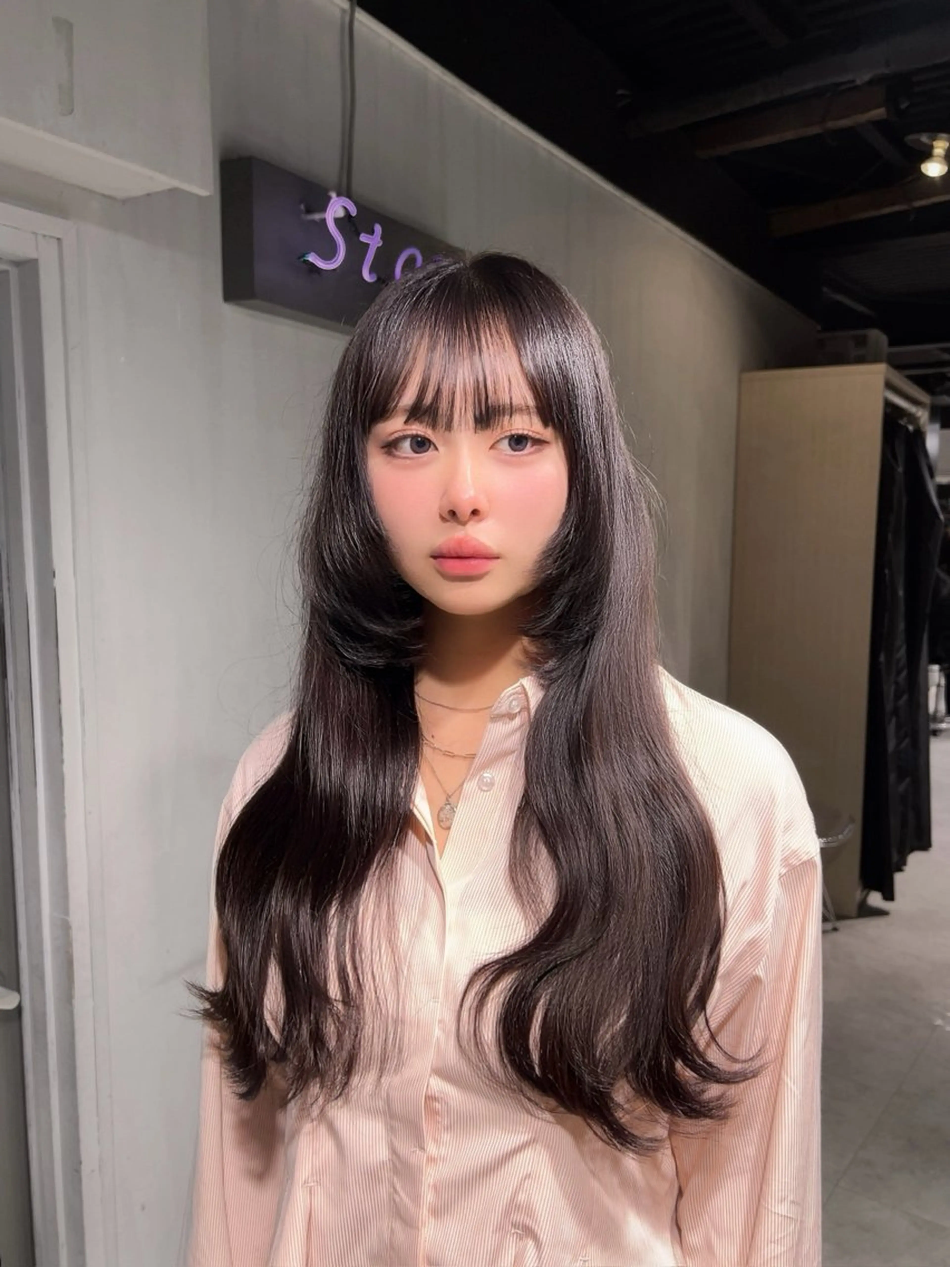 ロング 韓国風カラー ハッシュカット 姫カット 韓国風ヘア レイヤーカット MEI🎀垢抜けカラ ー🎀韓国styleのヘアスタイル