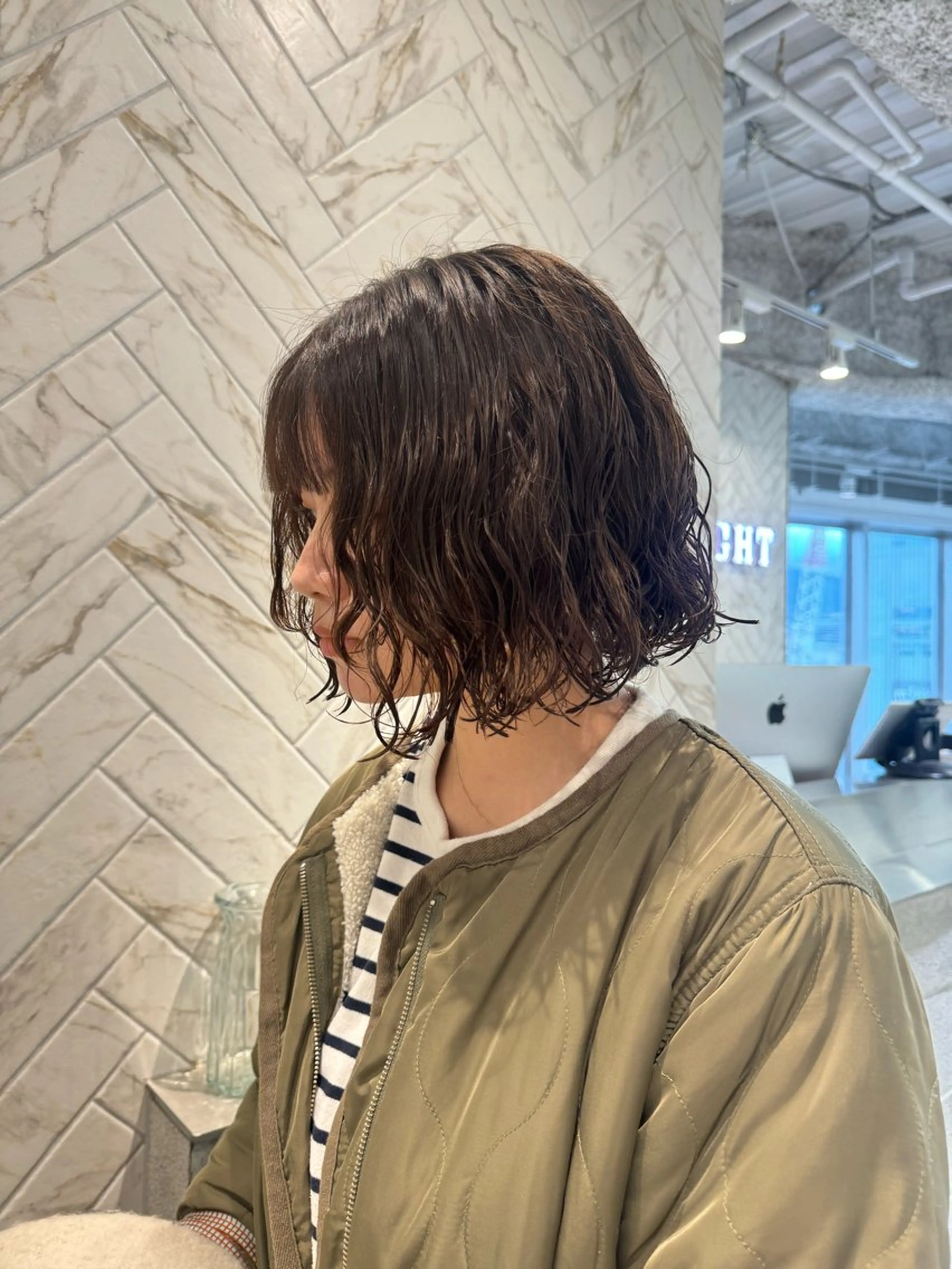 ショート パーマ カット パーマ 店長　MANAMI ／ブリーチ／骨格ボブのヘアスタイル