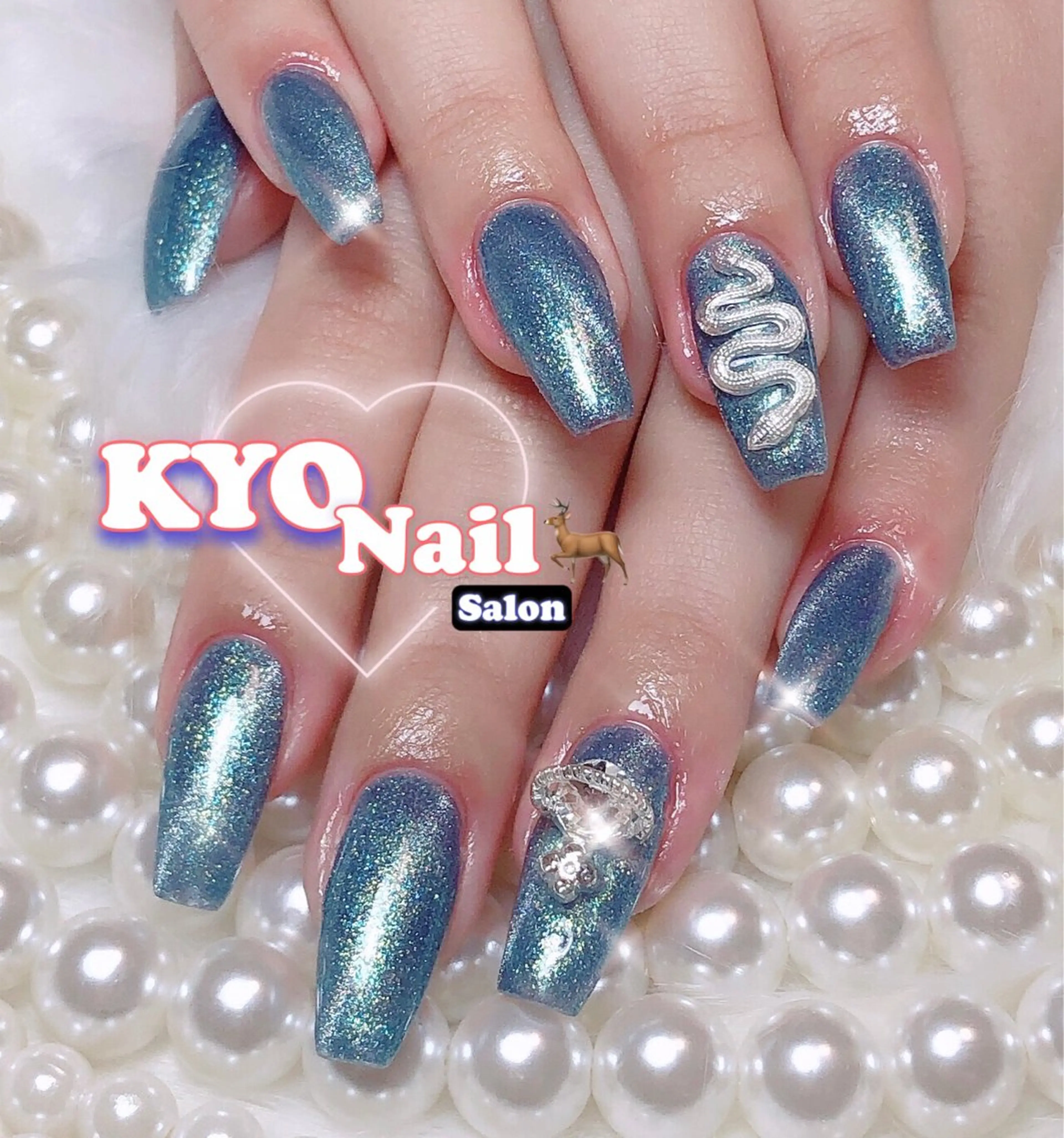 🚀チップ長さ出し🚀マグネット🧲/マグネットフレンチ🧲➕パーツ２個orストンー乗せ放題の写真