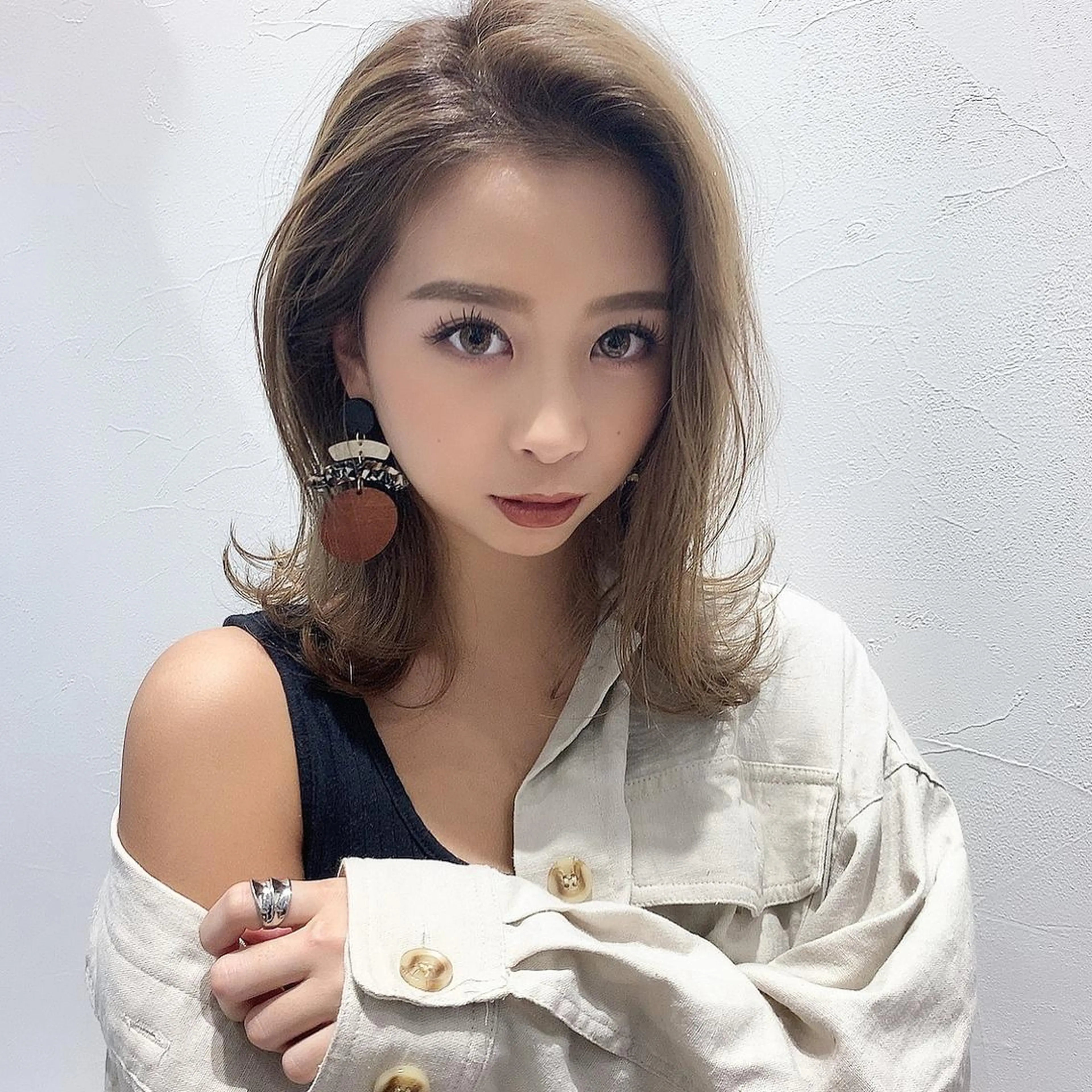 セミロング カラー パーマ ヘアアレンジ 外ハネヘア カット ヘアカラー トリートメント 韓国ヘア/髪質改善 /Harunaのヘアスタイル