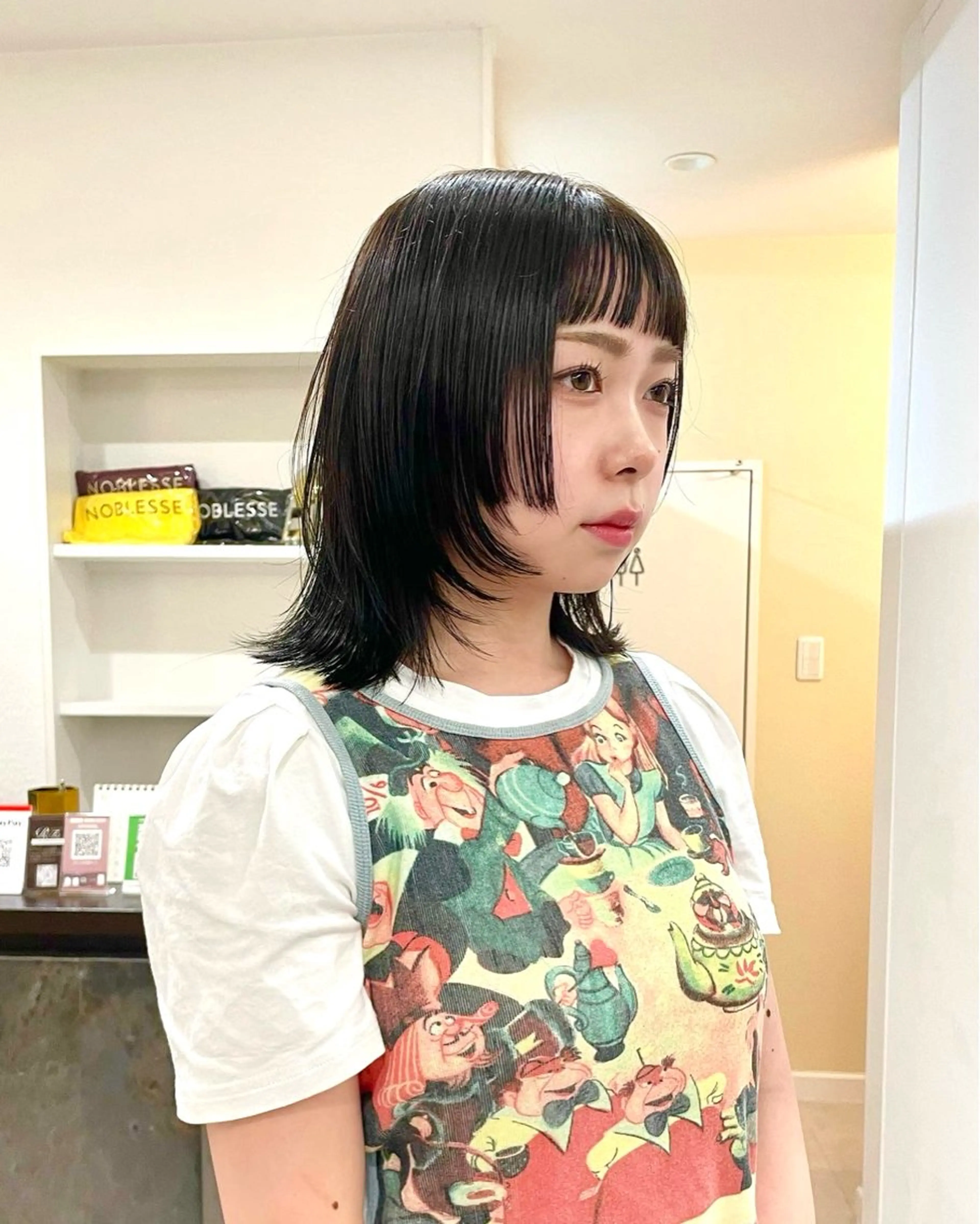 ミディアム 姫カット レイヤーカット ウルフカット カット トリートメント ハイトーン/レイヤー /ウルフ⭐️永田⭐️のヘアスタイル