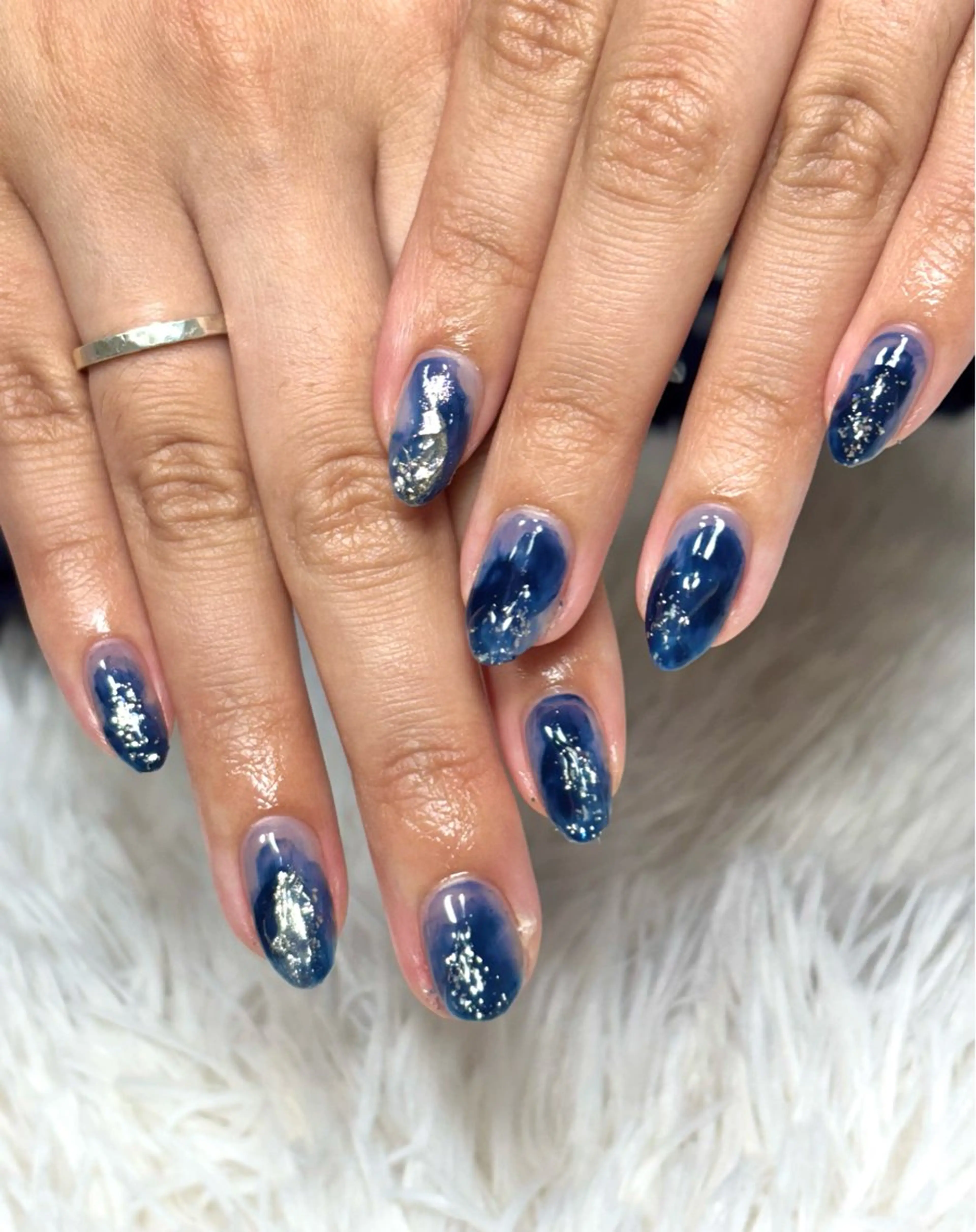 ネイル ブルー ニュアンスネイル ハンドネイル LUANA n'sのネイルデザイン