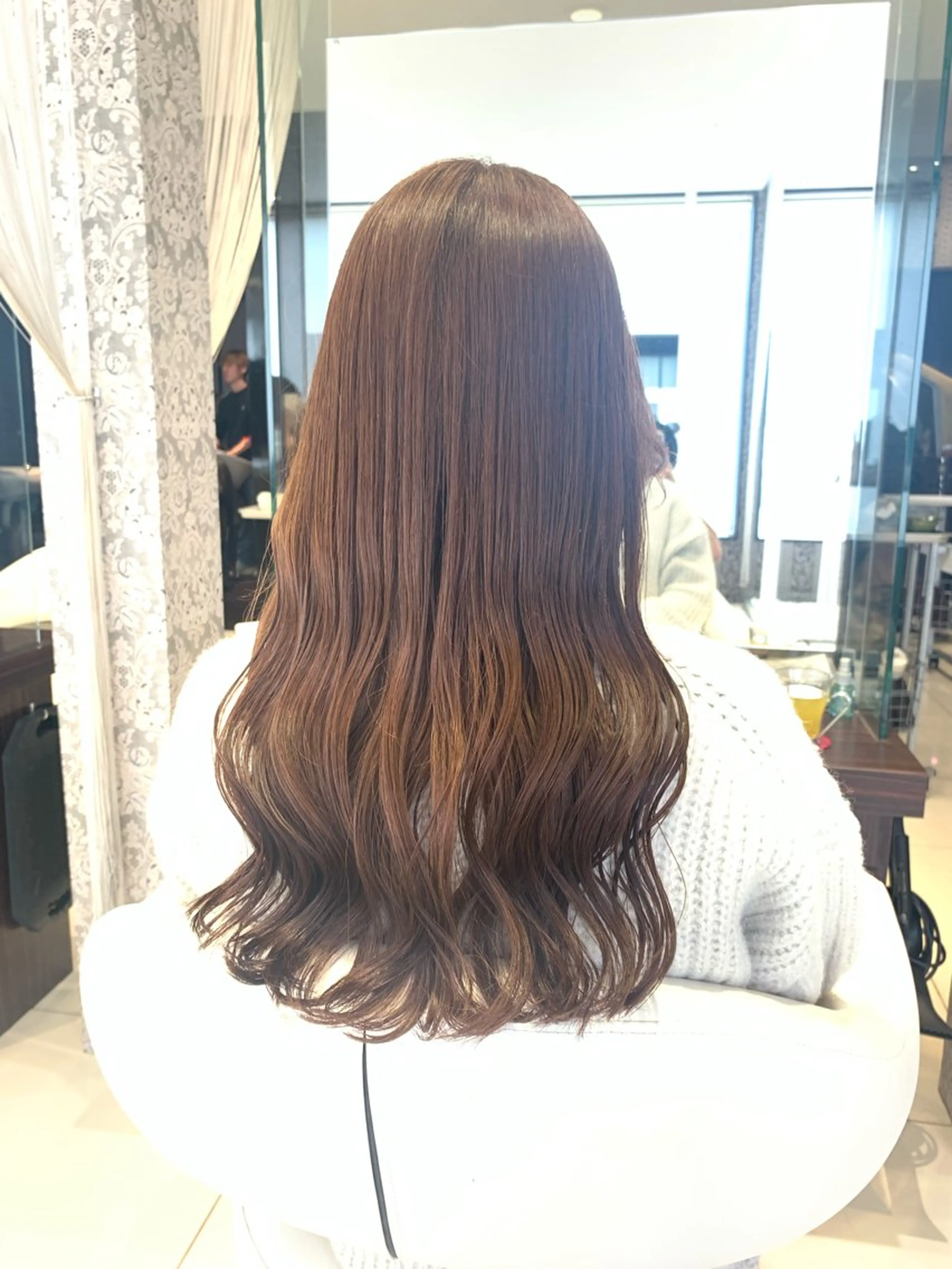 ロング カラー アッシュ アッシュブラウン ブラウンカラー オレンジ SEA BELLE YASUのヘアスタイル