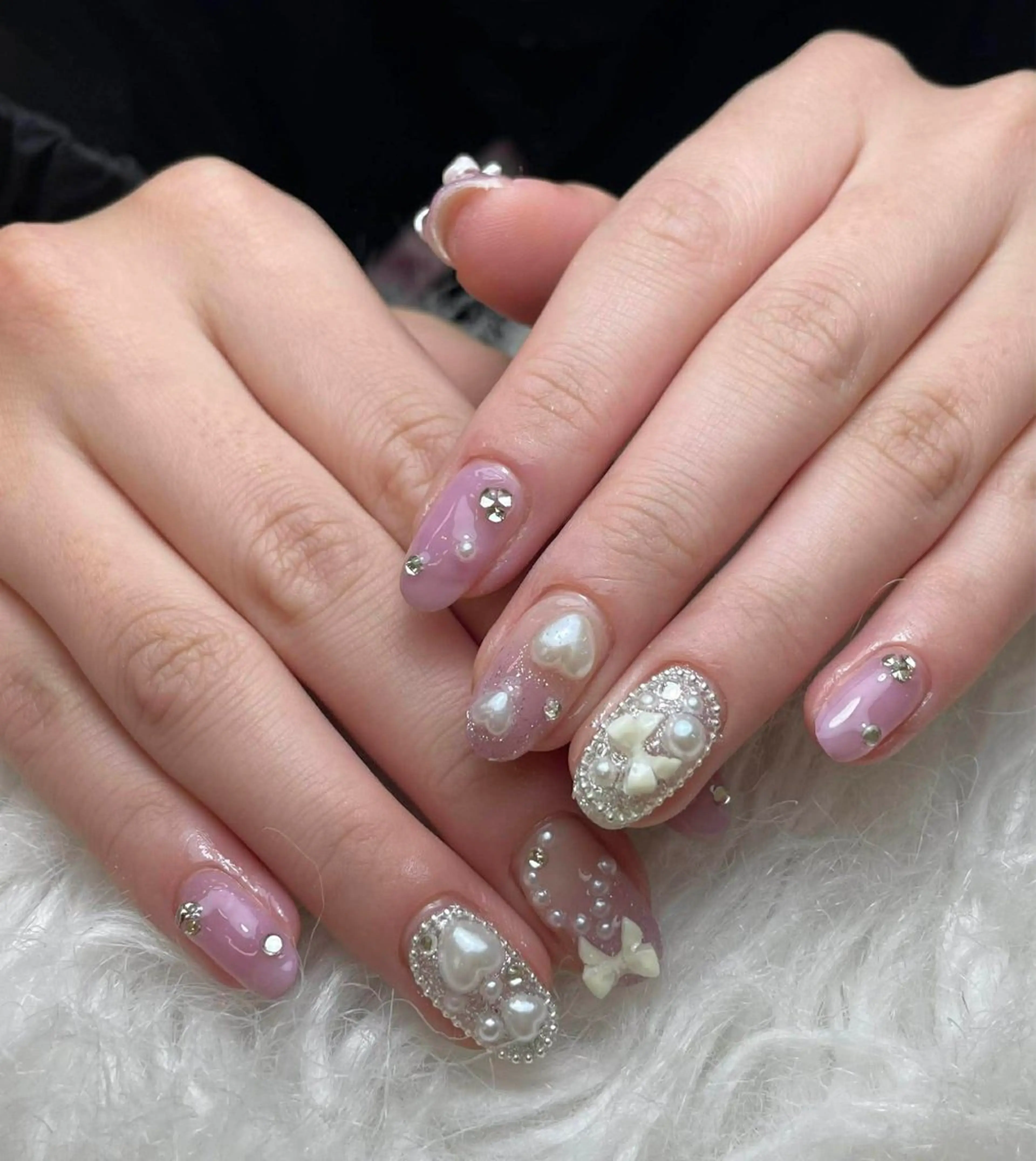 ネイル フレンチネイル ジェルネイル ガーリー 韓国ネイル ロングネイル ハンドネイル NieNail Nezukoのネイルデザイン