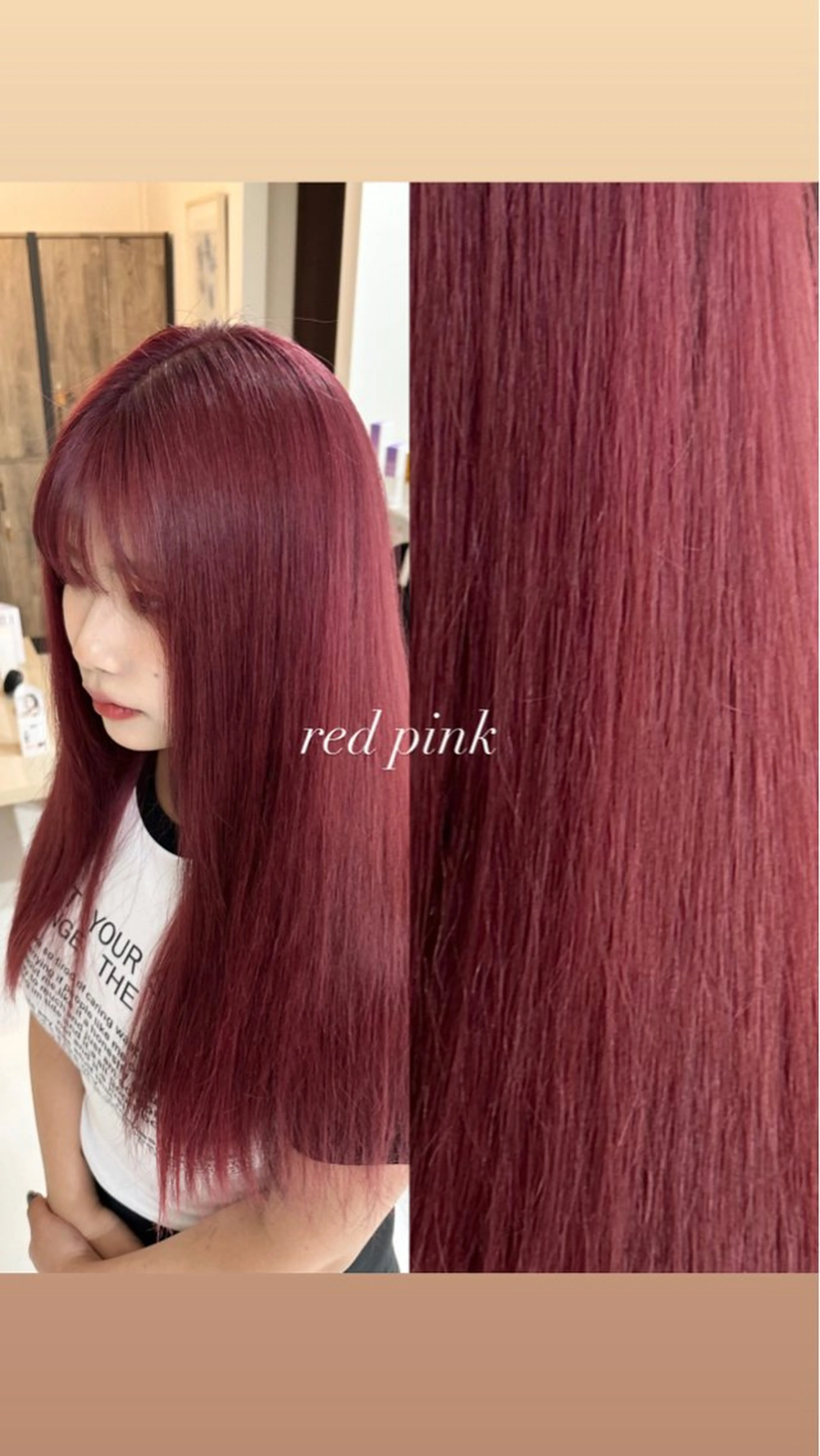 セミロング カラー ヘアアレンジ ブリーチ ハイトーンカラー ピンクカラー レッドカラー JILL by charme所属・小山/透明感カラー/ レイヤー/中茎涼太のヘアスタイル