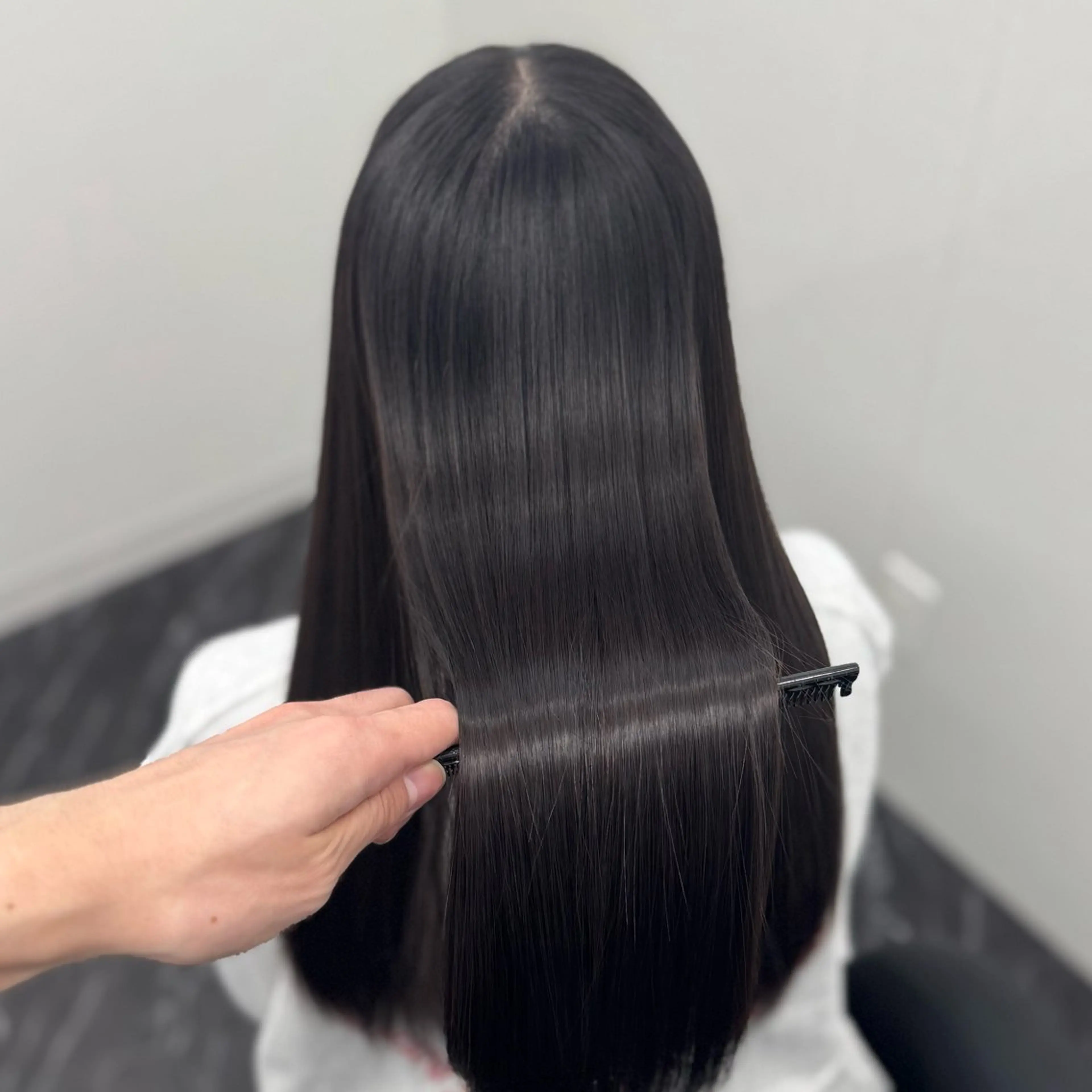 ロング カラー パーマ 黒髪 髪質改善 韓国風ヘア 縮毛矯正 トリートメント ヘアカラー トリートメント ブリーチなし Ⅰ 髪質改善カラーのヘアスタイル