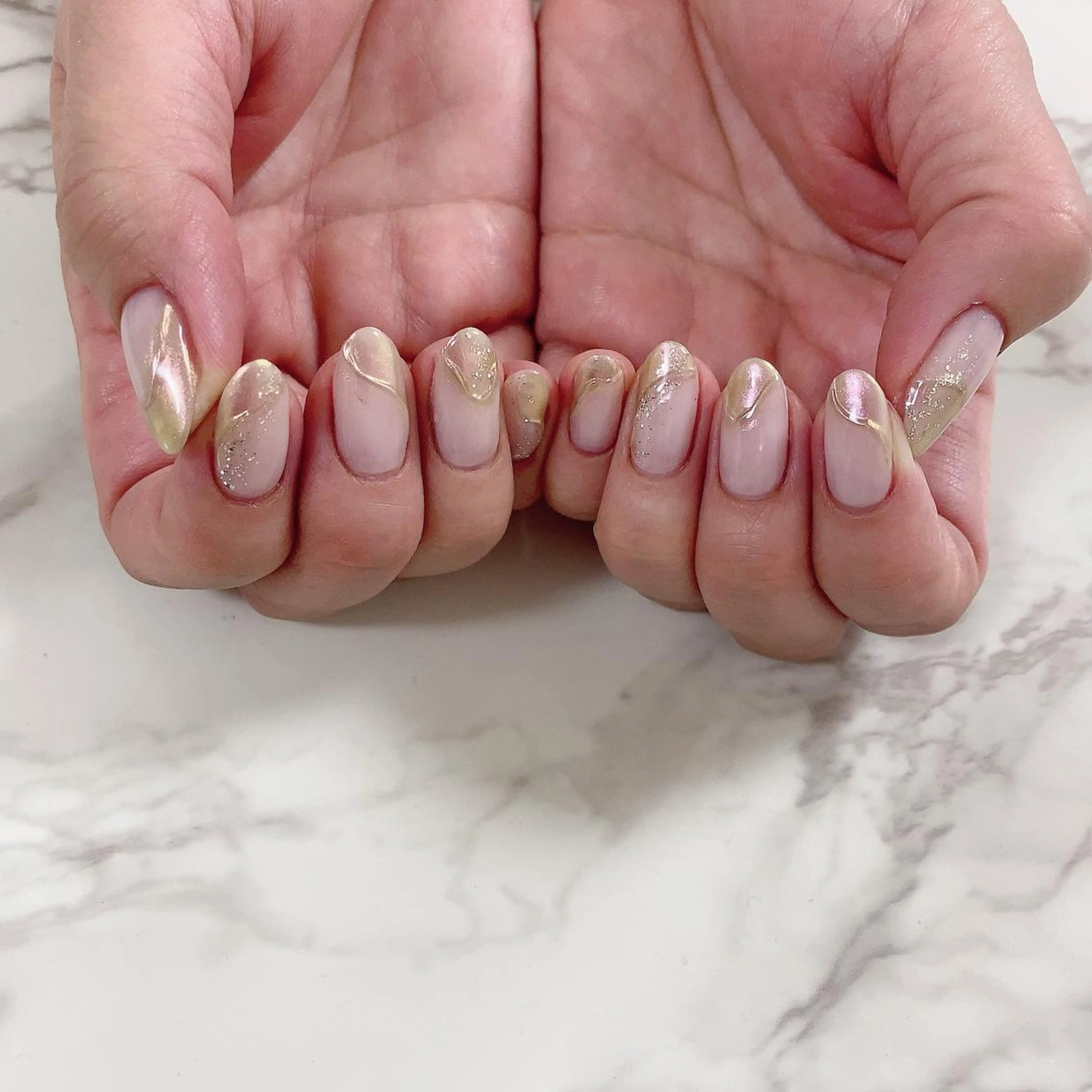 ネイル ミラーネイル ニュアンスネイル ハンドネイル SOL NAILのネイルデザイン