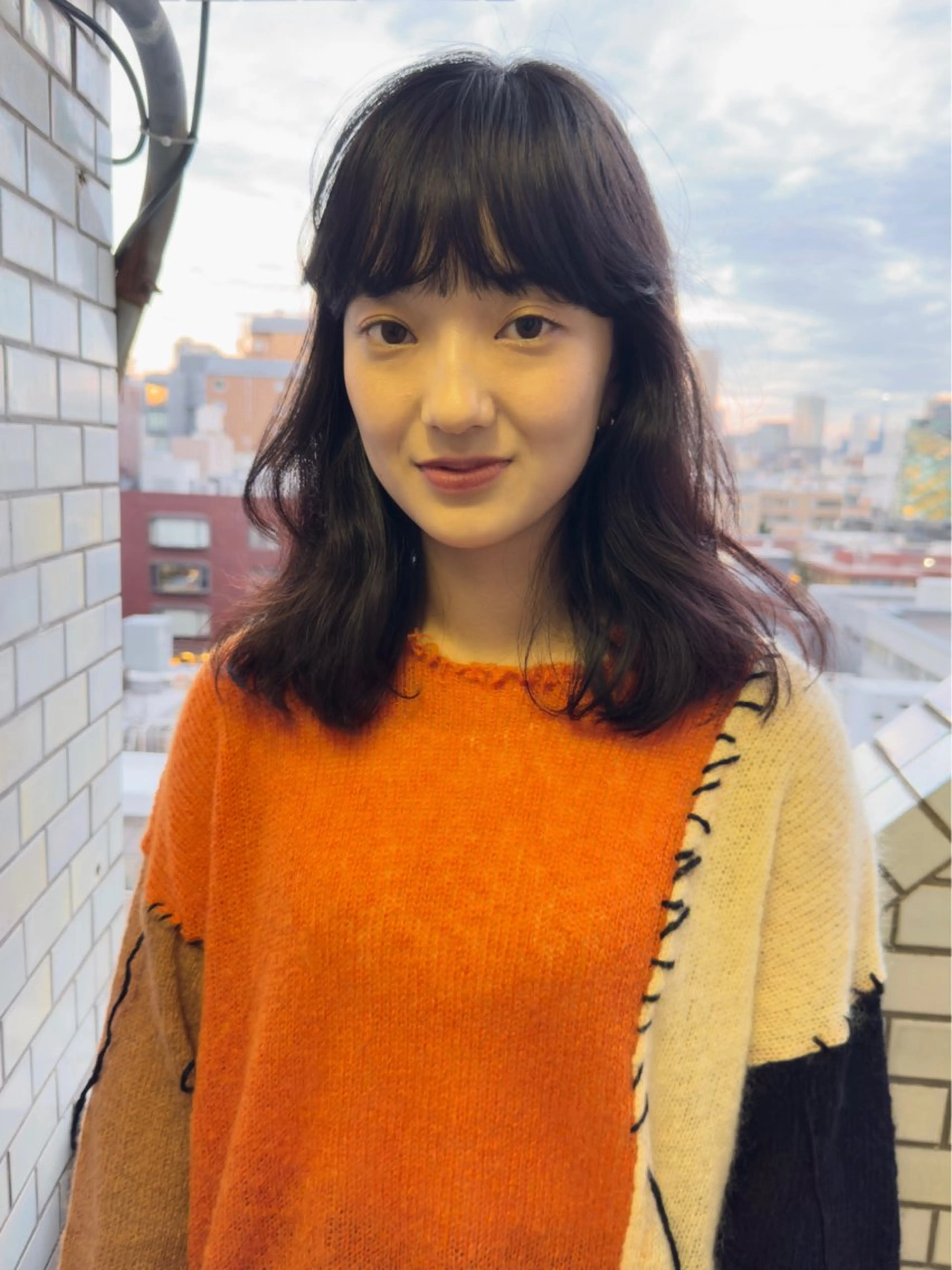 セミロング カラー パーマ セミロングパーマ ボブ/レイヤー/ケア パーマ/リュウタのヘアスタイル