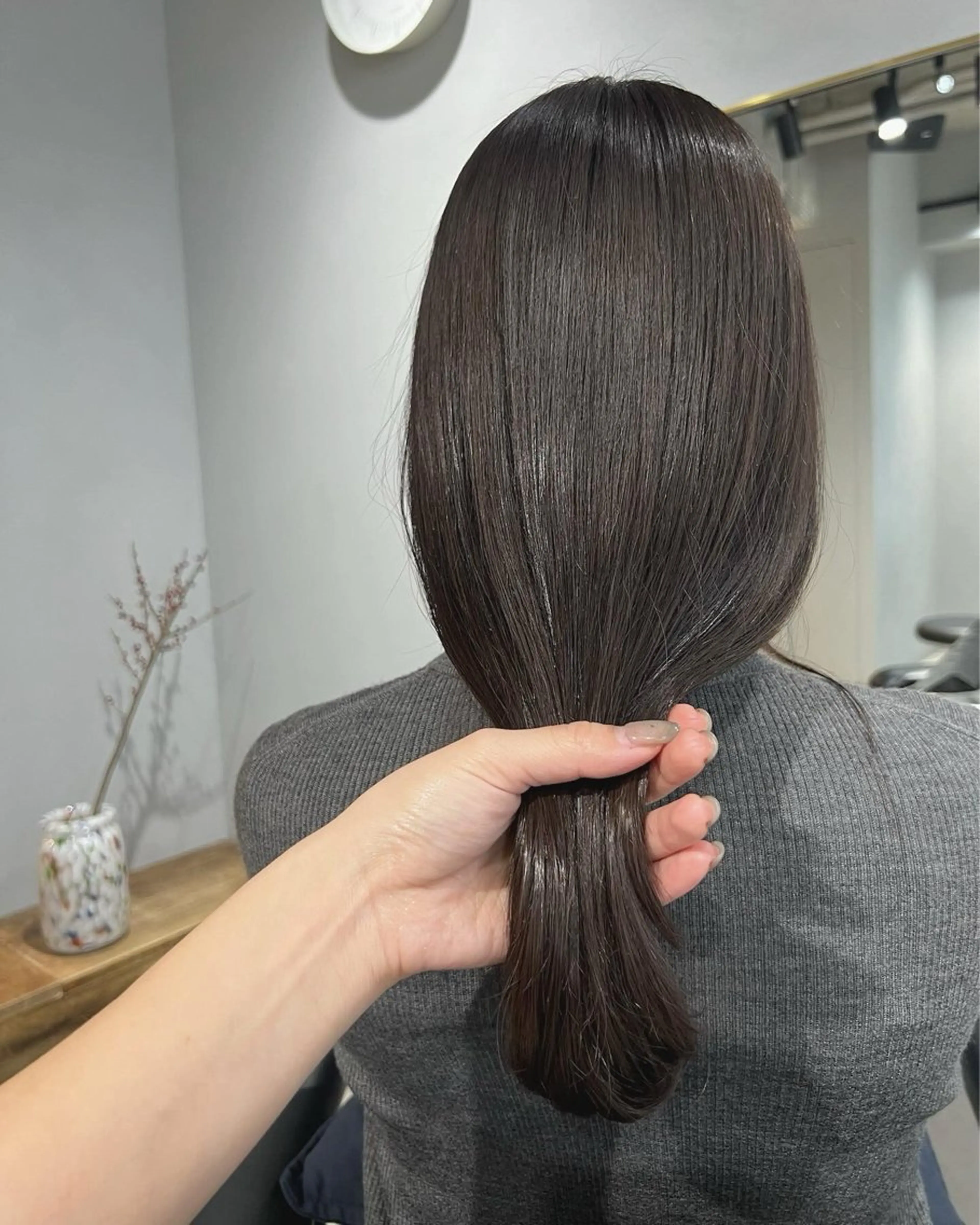 セミロング カラー ブラウンカラー グレージュ カット ヘアカラー akane/ベージュ /オリーブ/ブラウンのヘアスタイル