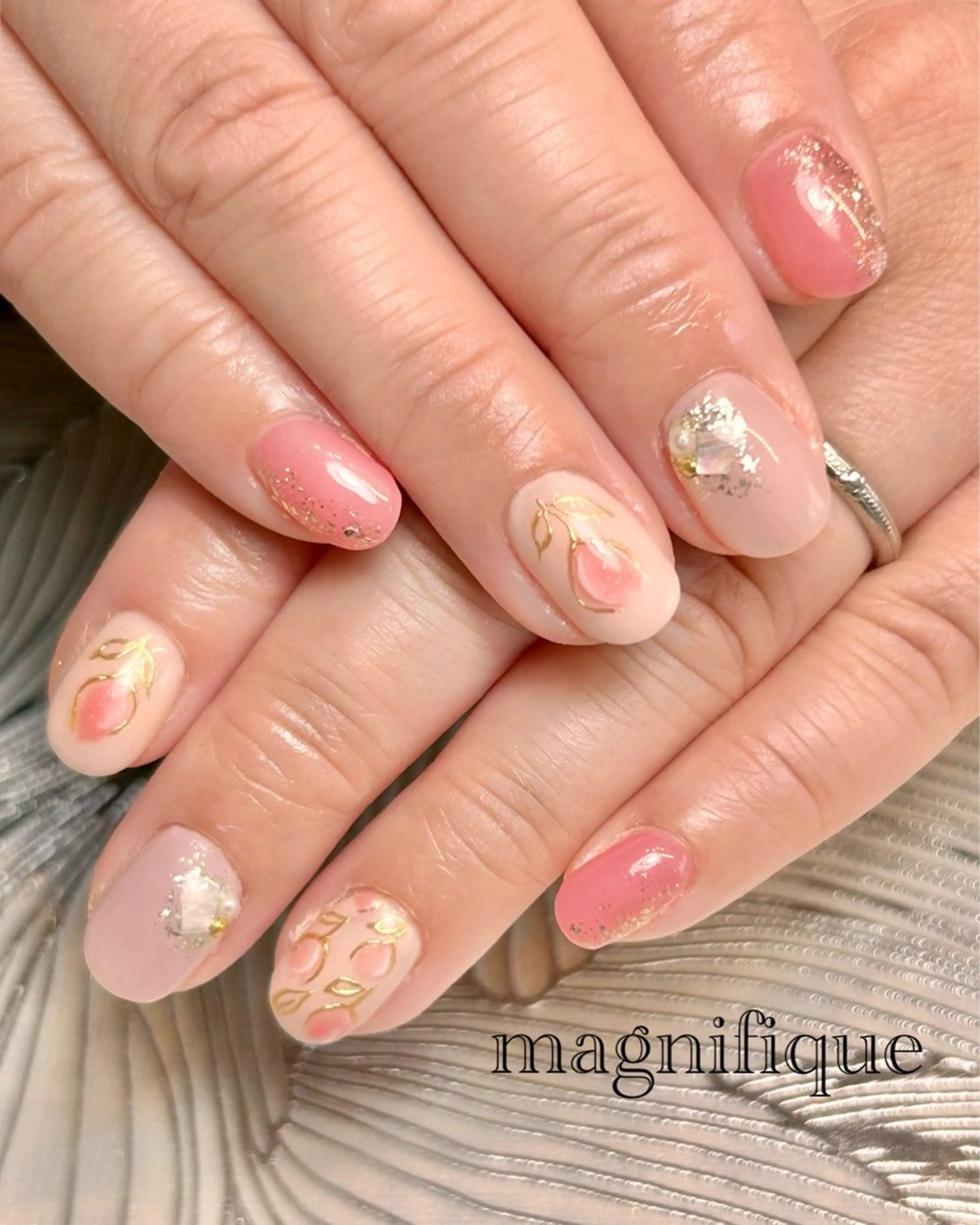 ネイル アートネイル ロングネイル ショートネイル 春ネイル プライベートサロン マニフィークのネイルデザイン