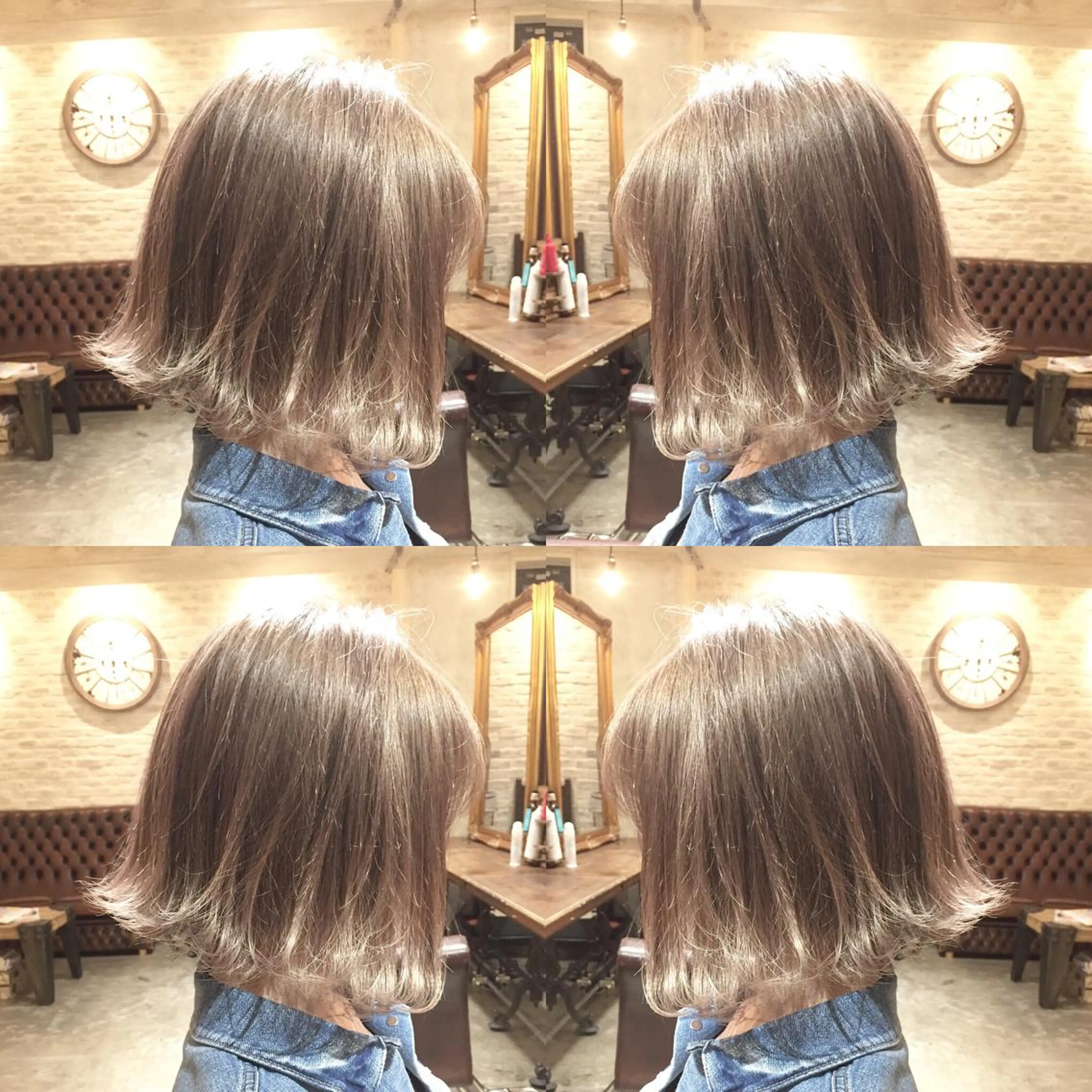 ミディアム カラー アッシュ ブリーチ 透明感カラー ダブルカラー グラデーションカラー Salon de MiLK所属・露木 啓介のヘアスタイル