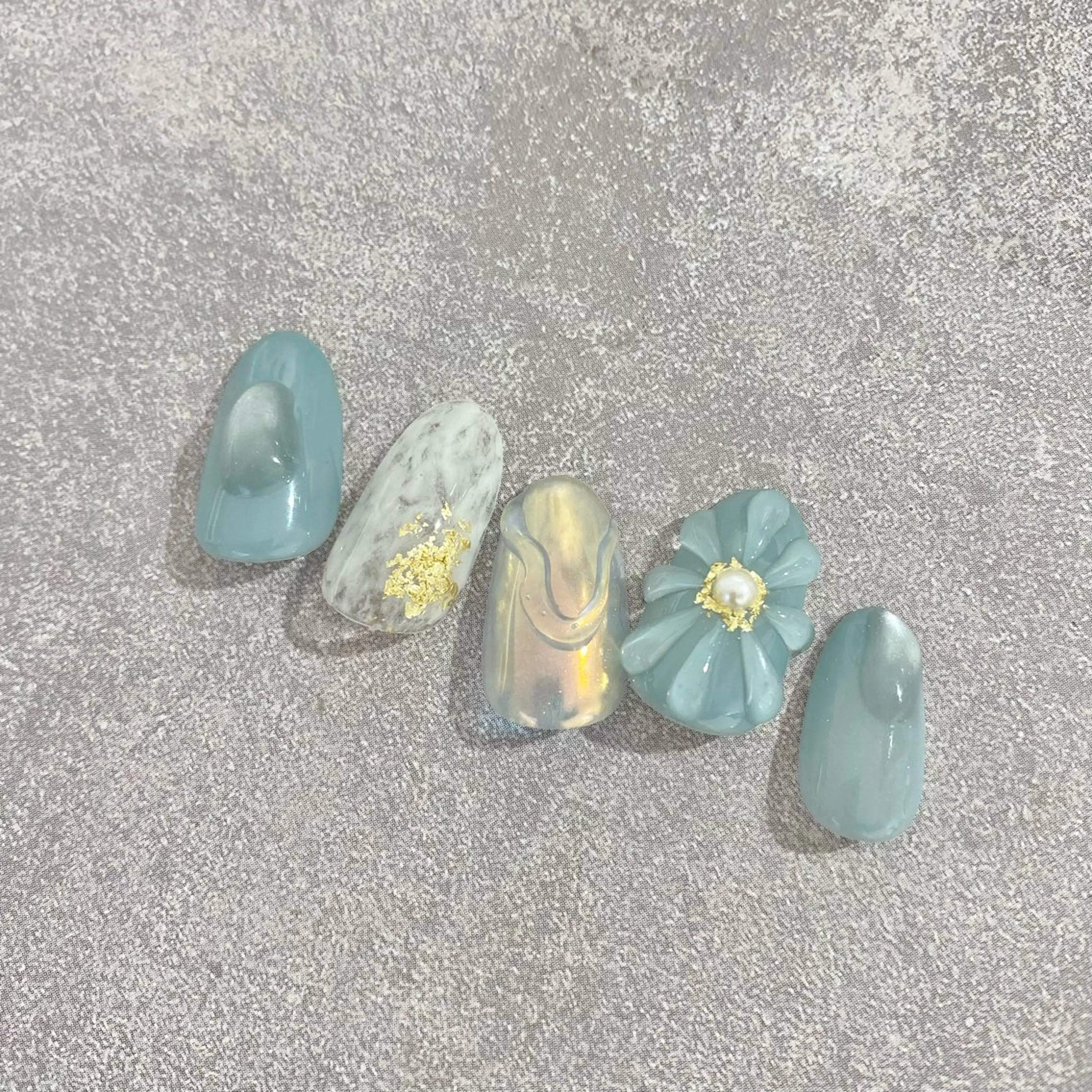 ネイル ブルー マグネットネイル ぷっくりネイル ハンドネイル フジタ エリカのネイルデザイン