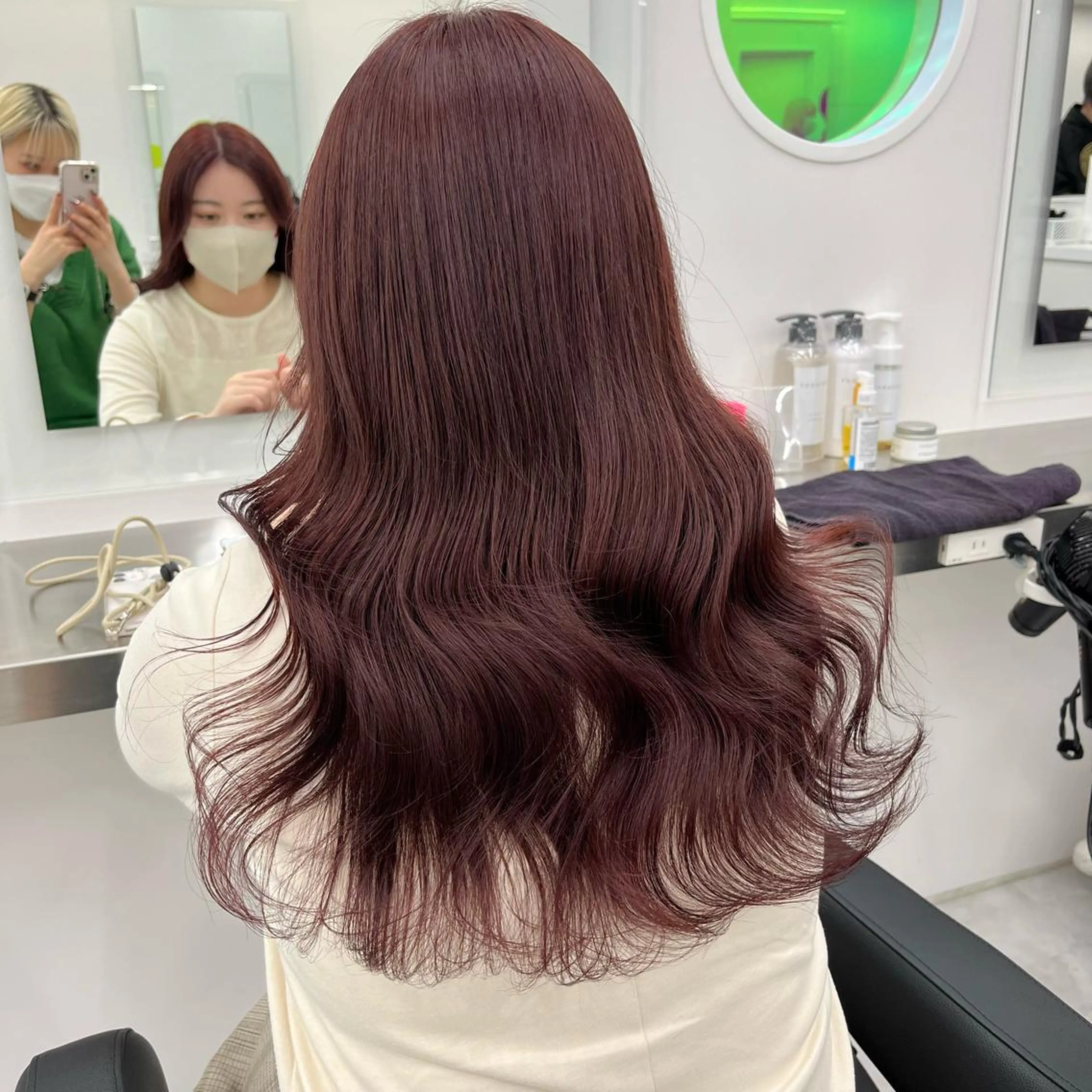 ロング ヘアカラー トリートメント 💗韓国暖色ヘア NO.1💗🪽のヘアスタイル