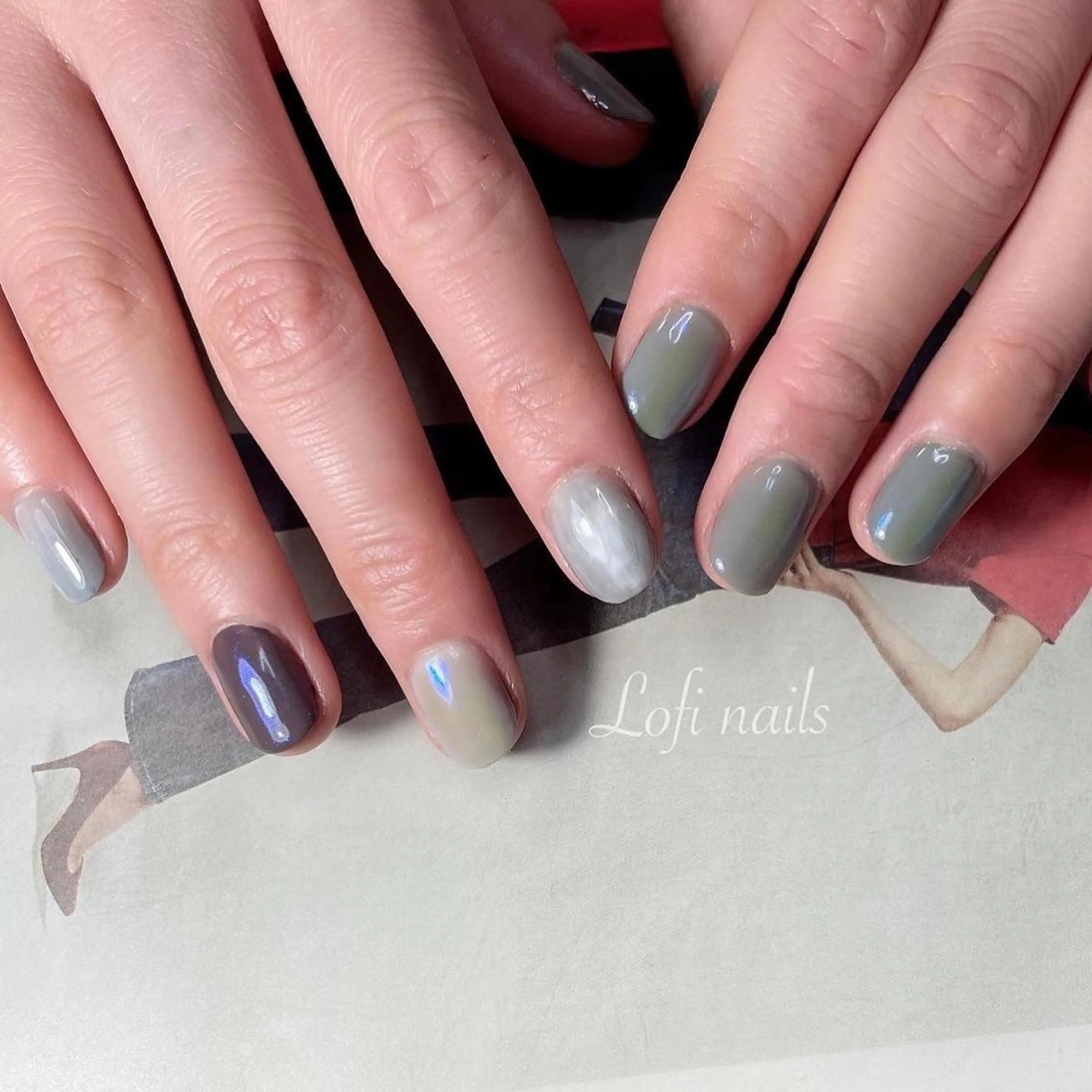 ネイル アートネイル オーロラネイル Lofinails ちひろのネイルデザイン