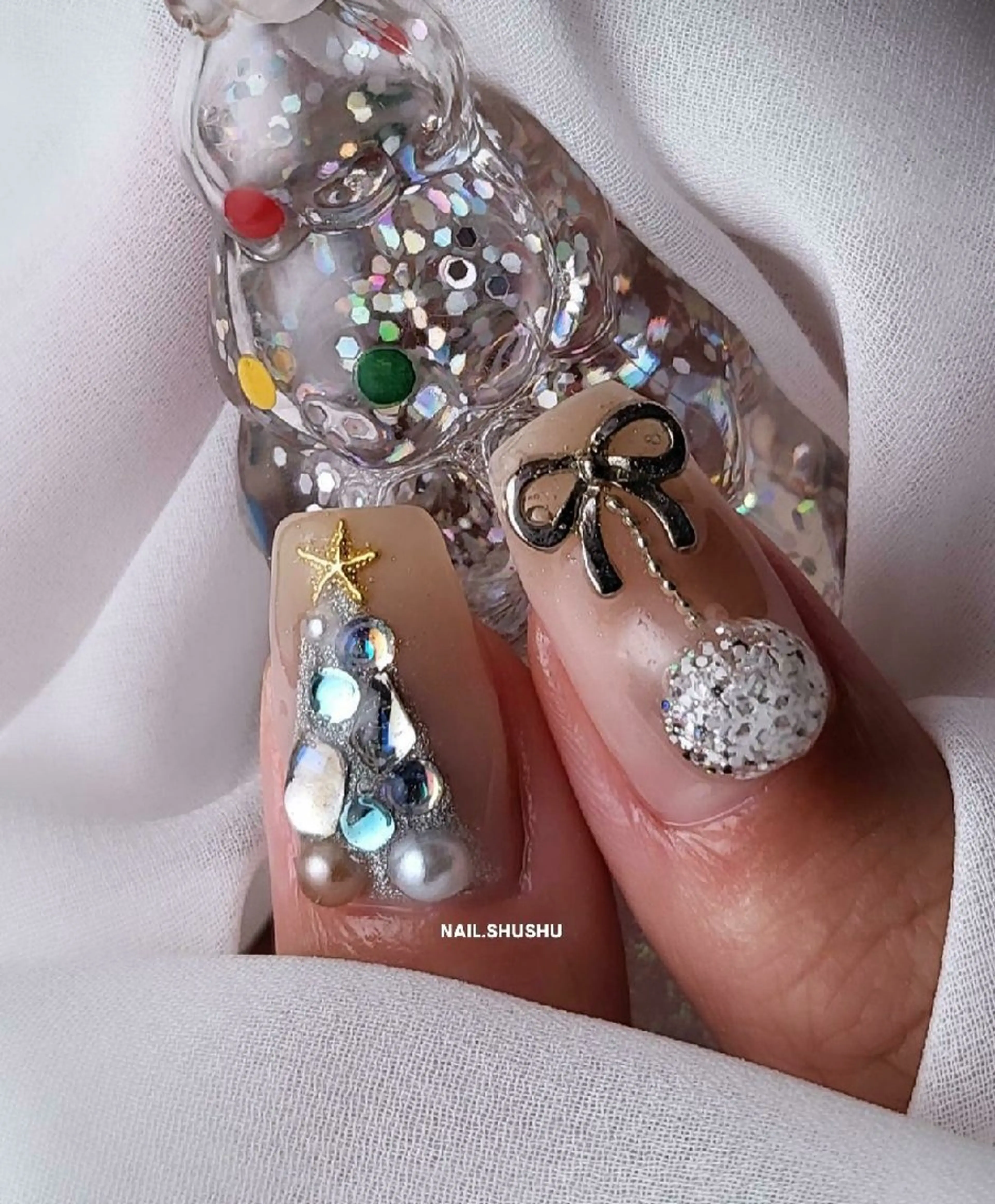 ネイル 持ち込み ニュアンスネイル ワンカラーネイル シンプルネイル ハンドネイル 3dパーツ/流行り 👧shushu❤️のネイルデザイン