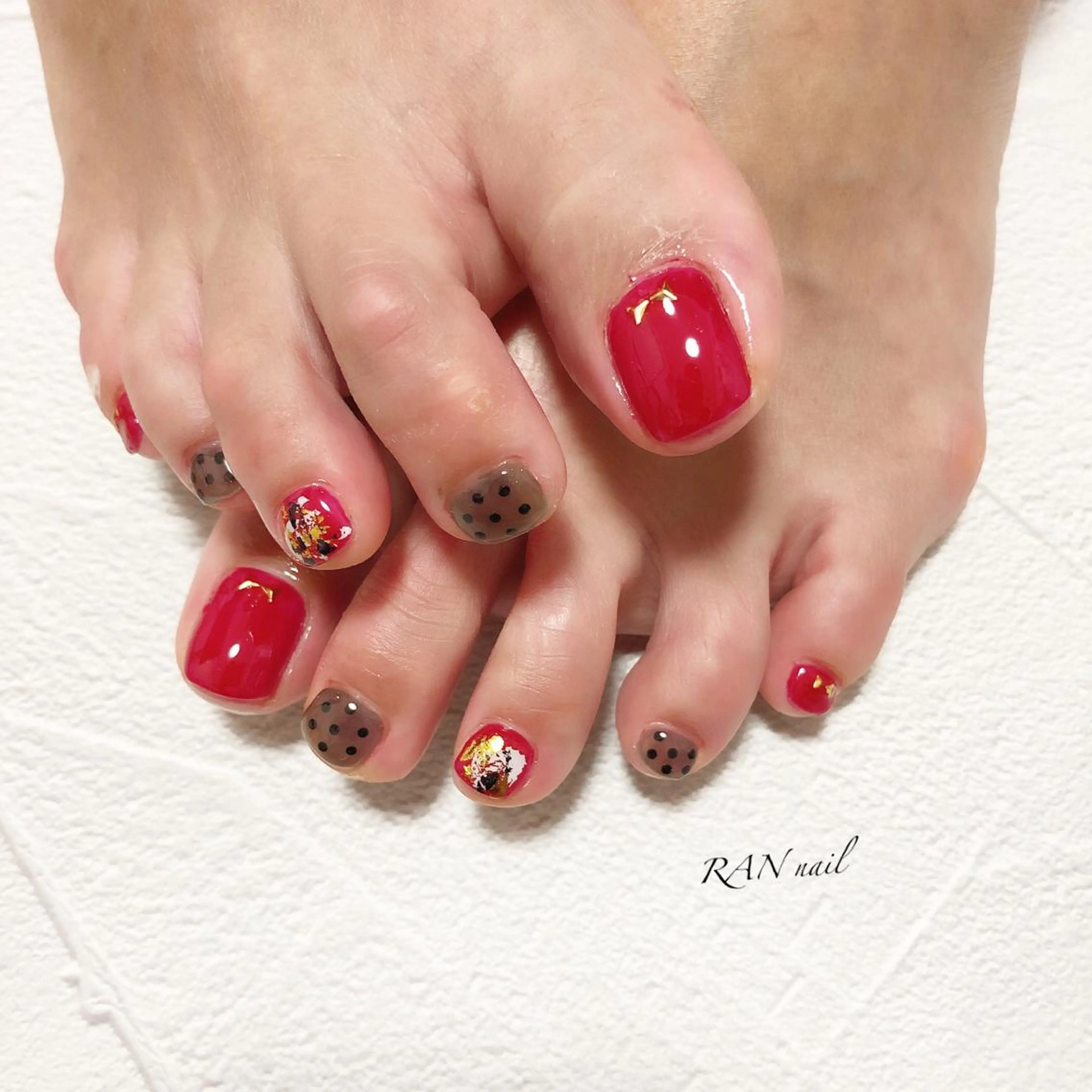 ネイル ドット フットネイル オフィスネイル 春ネイル 冬ネイル ハンドネイル フットネイル RAN nail 〜ランネイル〜所属・RAN nailのネイルデザイン
