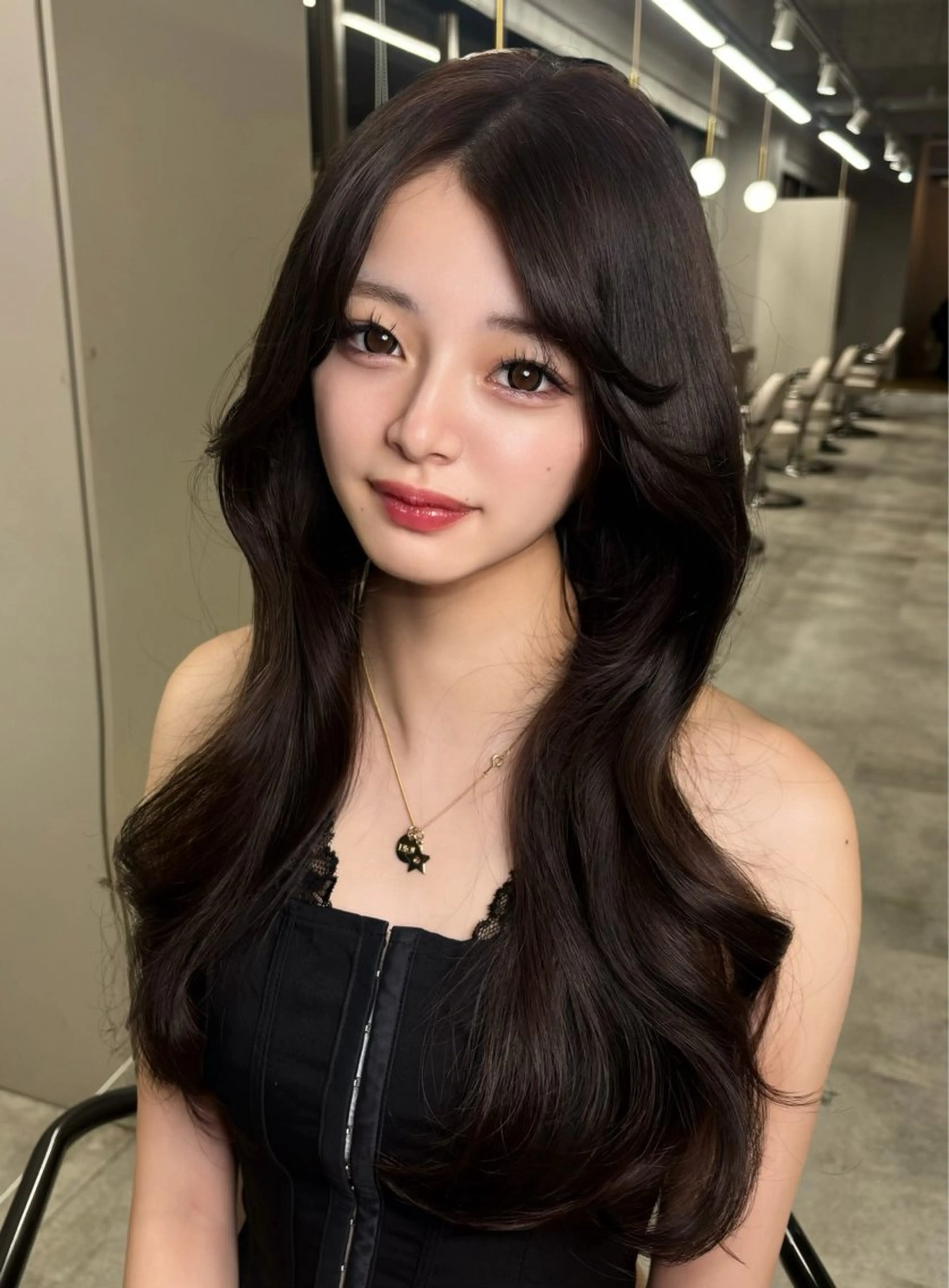 ロング カラー 友田 那都のヘアスタイル