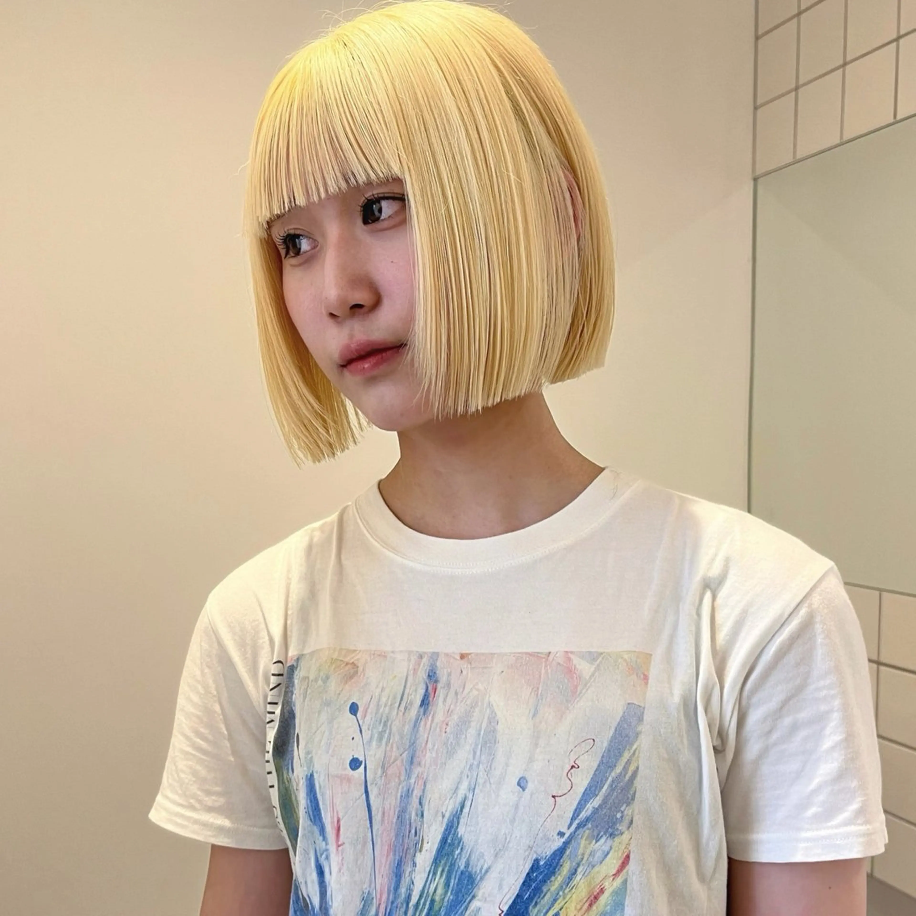 ミディアム ヘアカラー 舟橋耀/ブリーチカラ ー/レイヤーカットのヘアスタイル