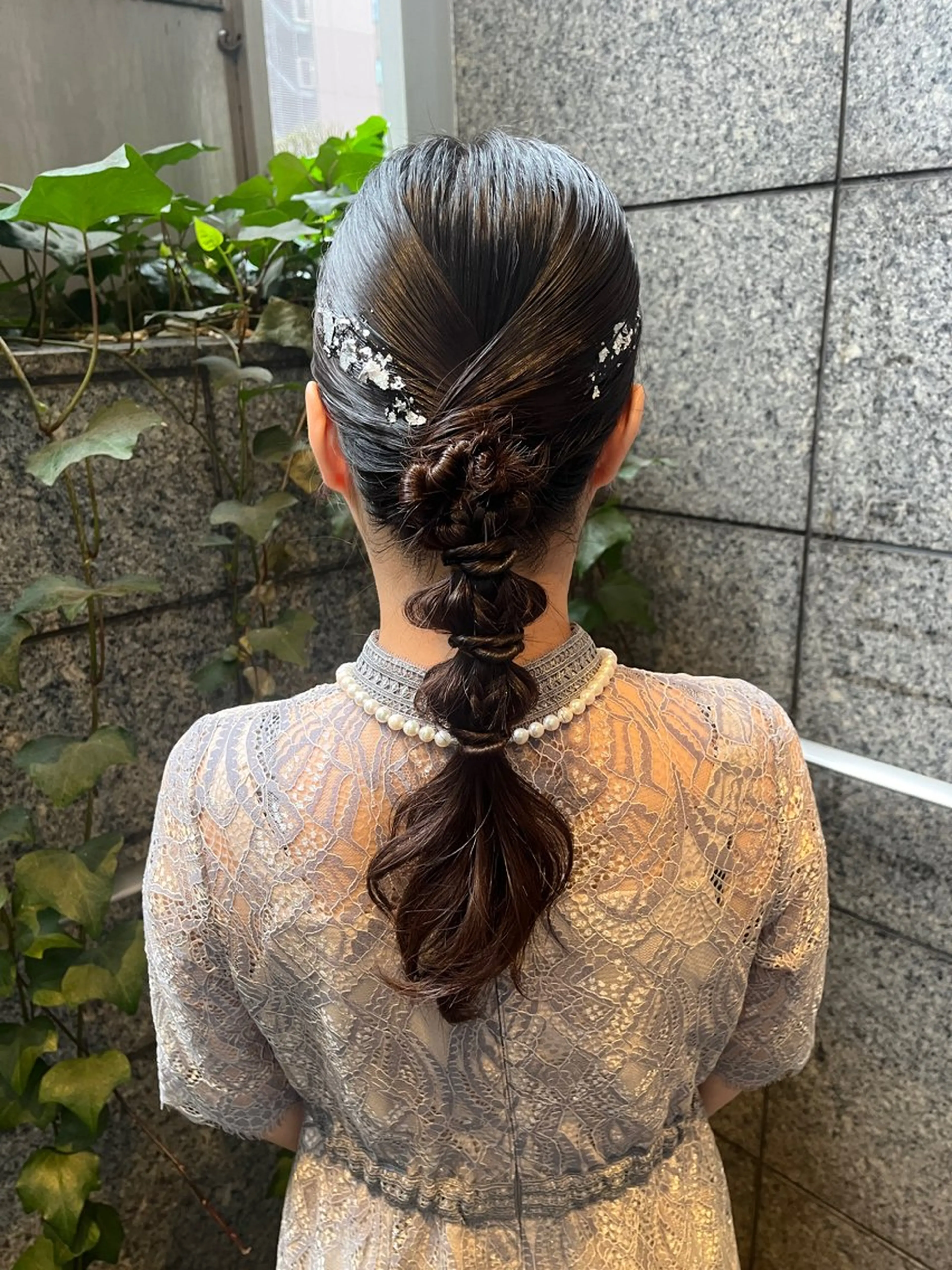 ⭐️金箔・銀箔付きお呼ばれヘアセット⭐️早朝料金無料🆓※当日キャンセル不可▶︎の写真
