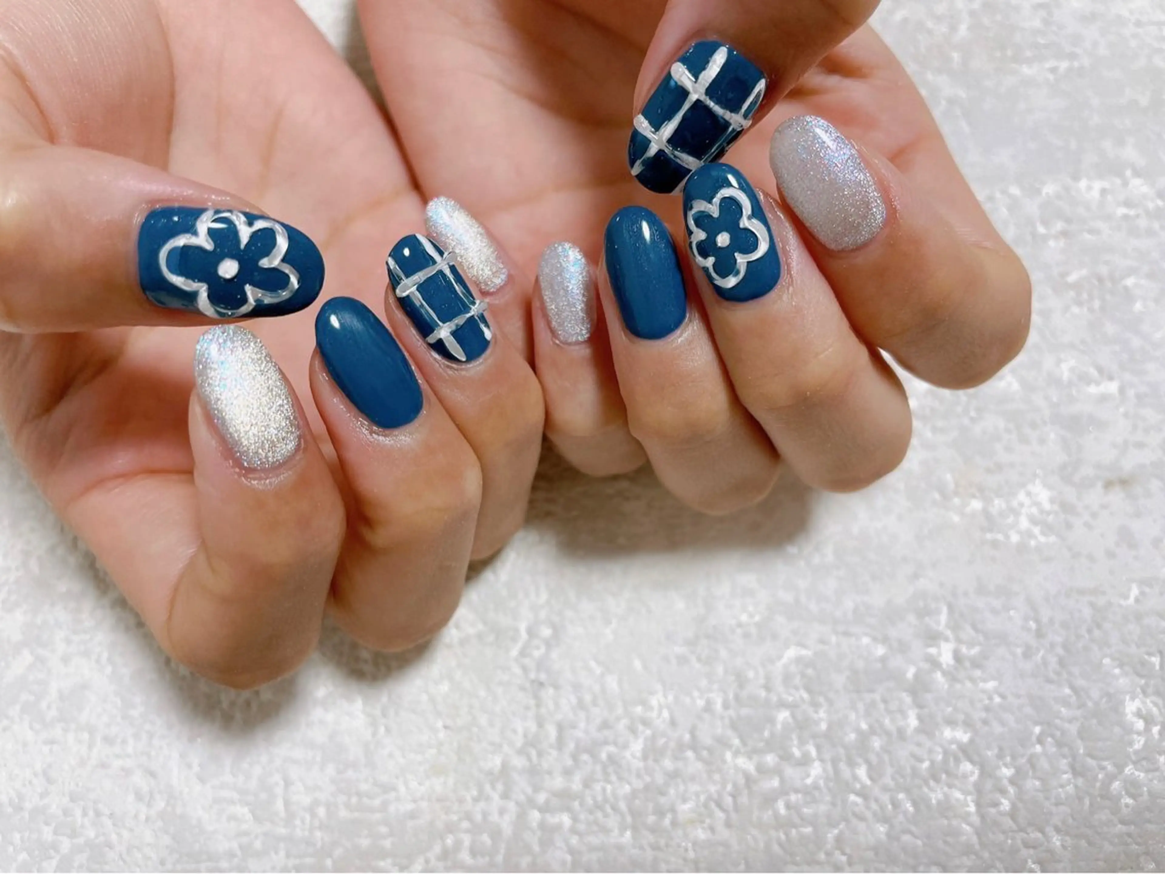 ネイル オーロラネイル フットネイル フレンチネイル ジェルネイル 韓国ネイル ハンドネイル Mogu nail 二子玉川のネイルデザイン