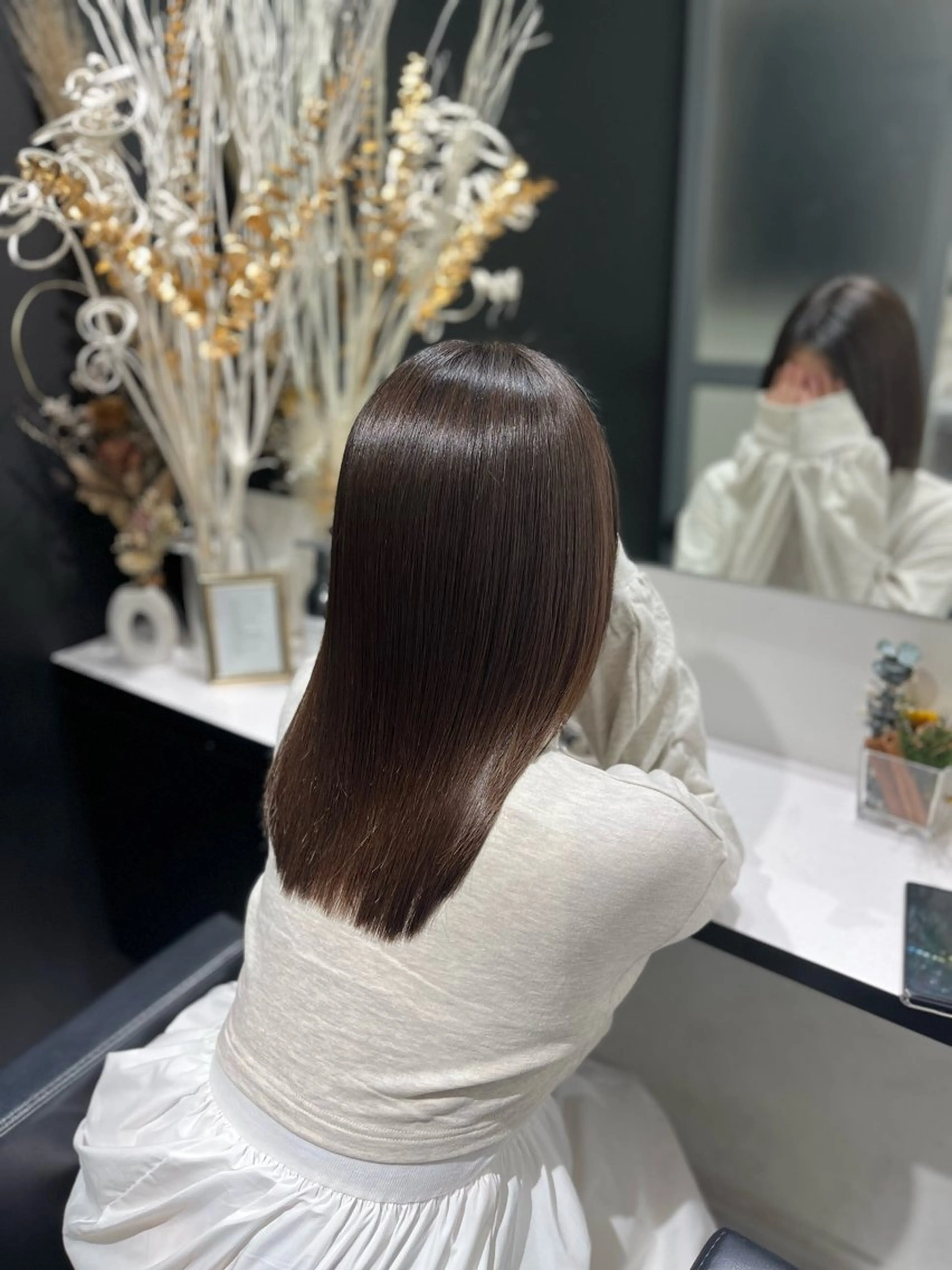 ロング パーマ 縮毛矯正 トリートメント 髪質改善/縮毛矯正 艶カラー/珠聡のヘアスタイル