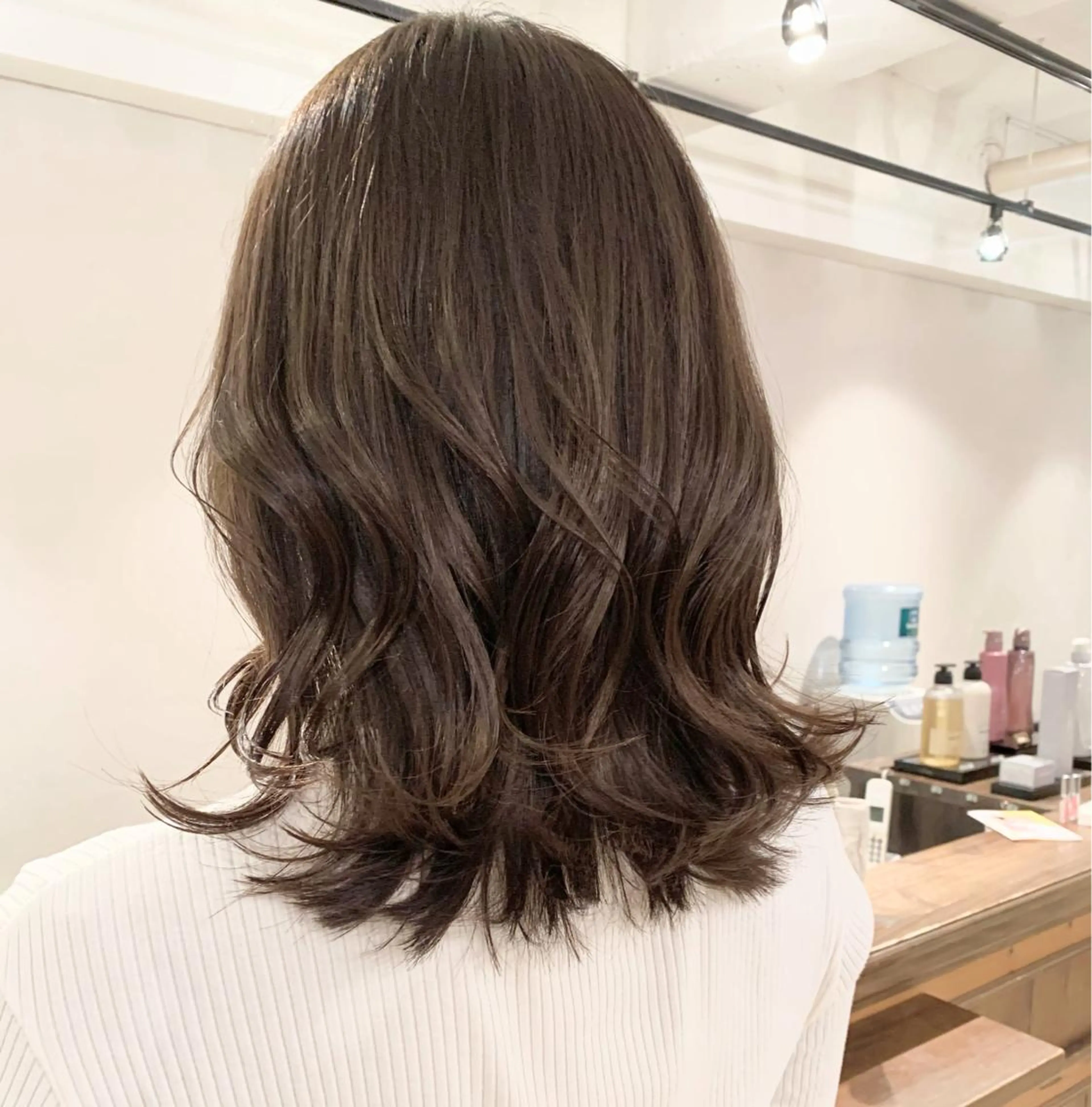 ミディアム カラー カット ヘアカラー トリートメント ヘッドスパ 透明感/オリーブ/ グレージュ/YUKAのヘアスタイル