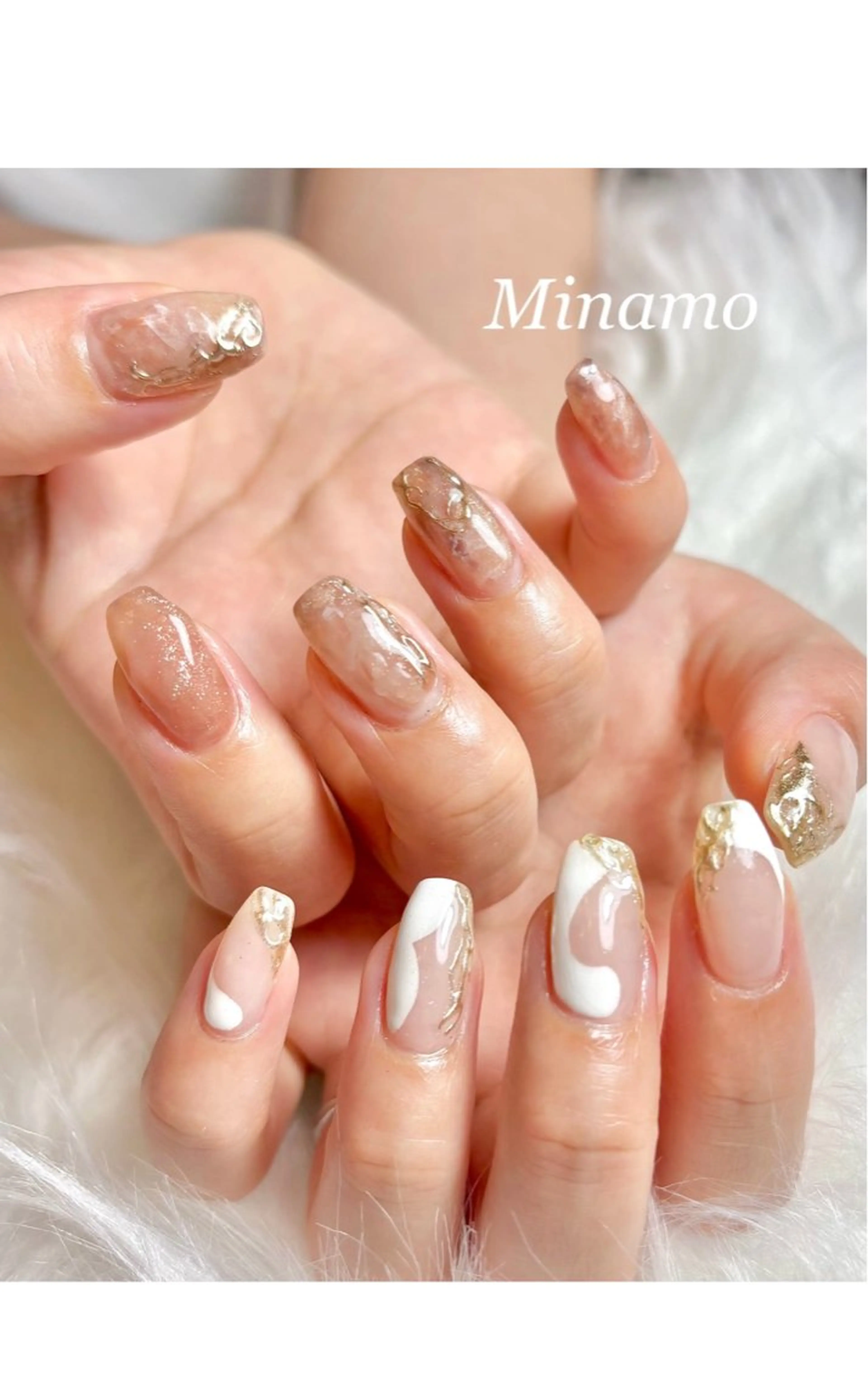ネイル 持ち込み ニュアンスネイル ハンドネイル Minamo 🩵のネイルデザイン
