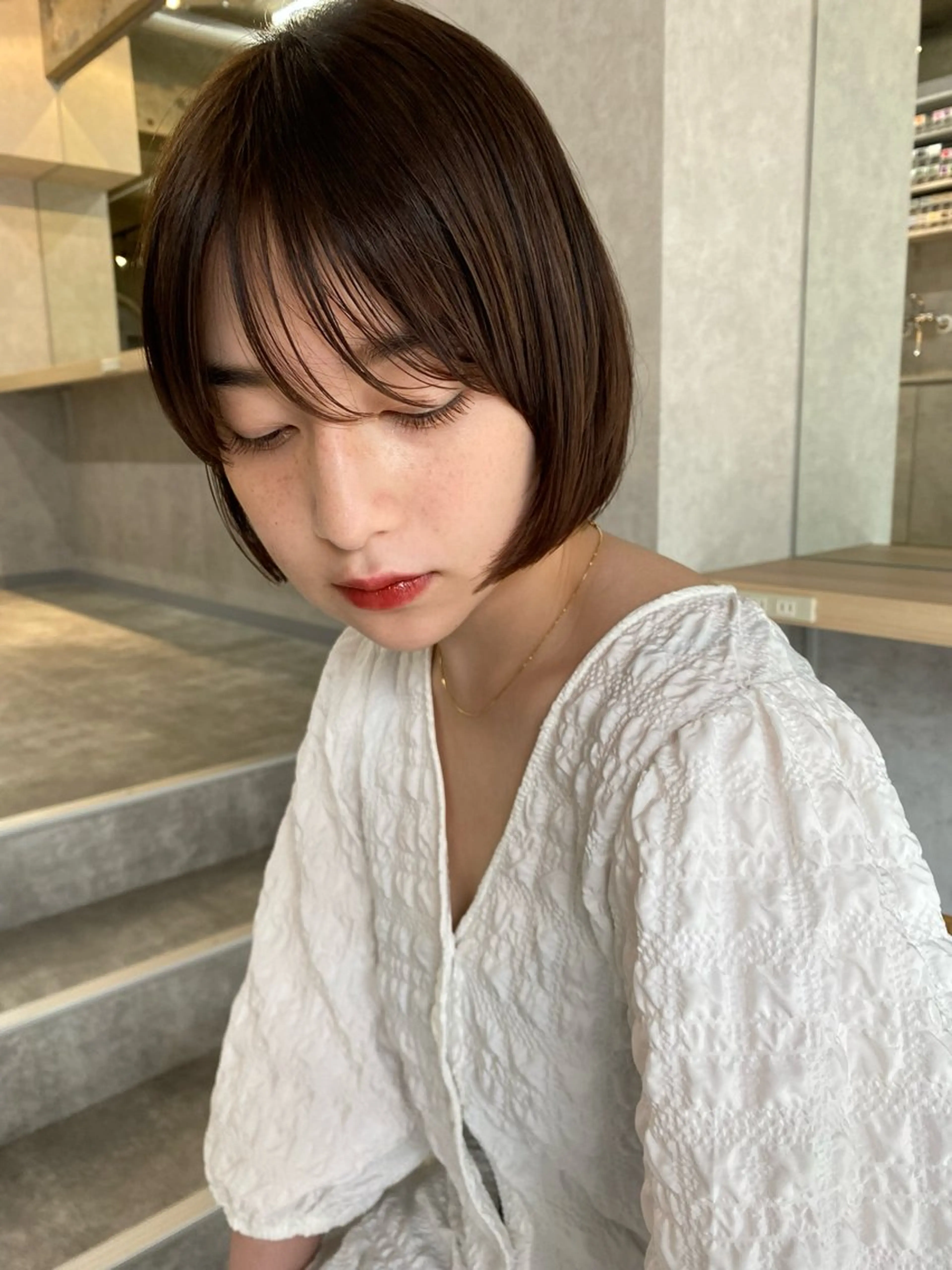 ショート カラー カット ヘアカラー トリートメント ✳︎透明感カラー✳︎ ボブ✳︎nanaのヘアスタイル