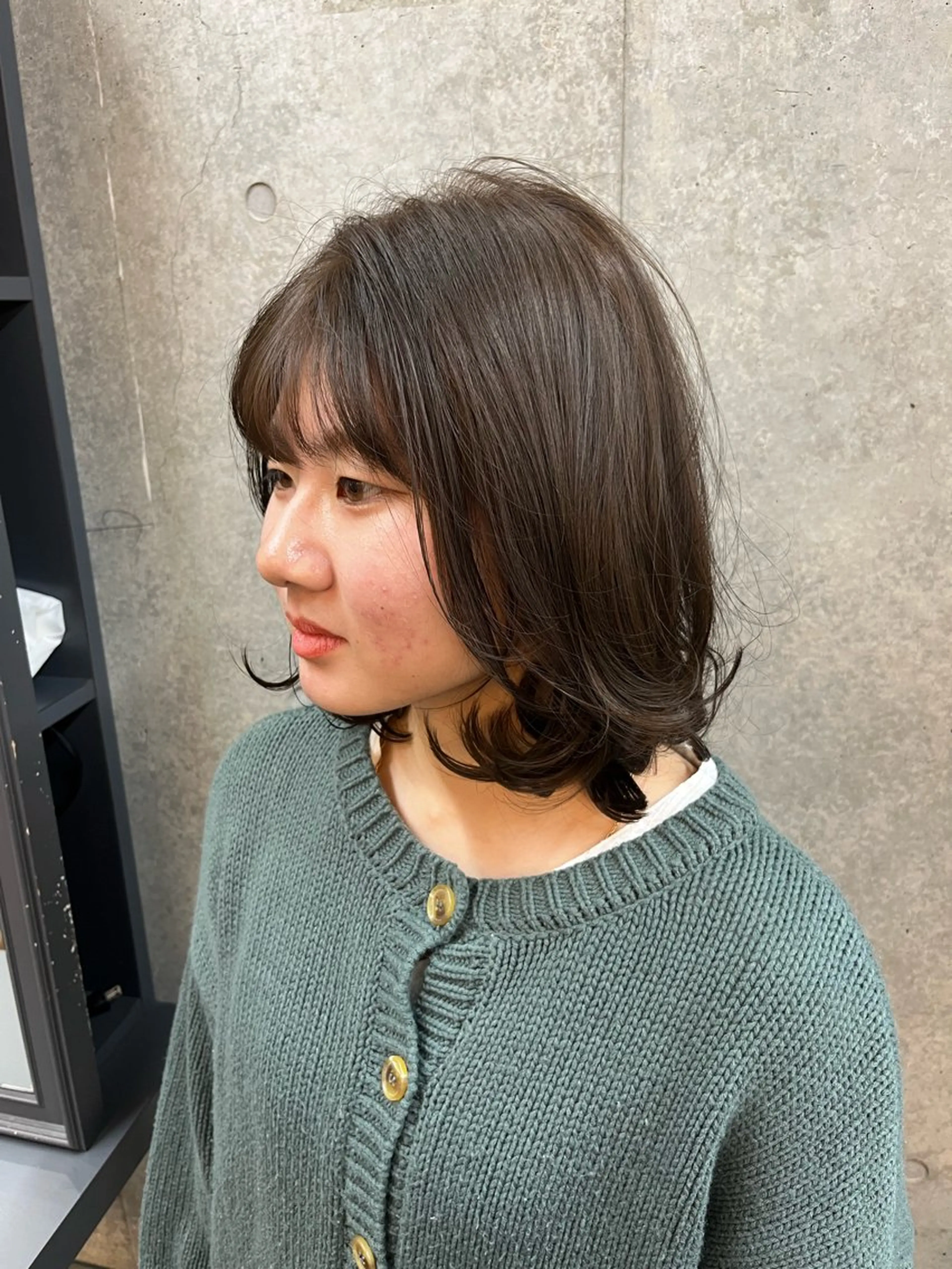 ミディアム ボブ レイヤーカット SHOTA ハイライト/パーマのヘアスタイル